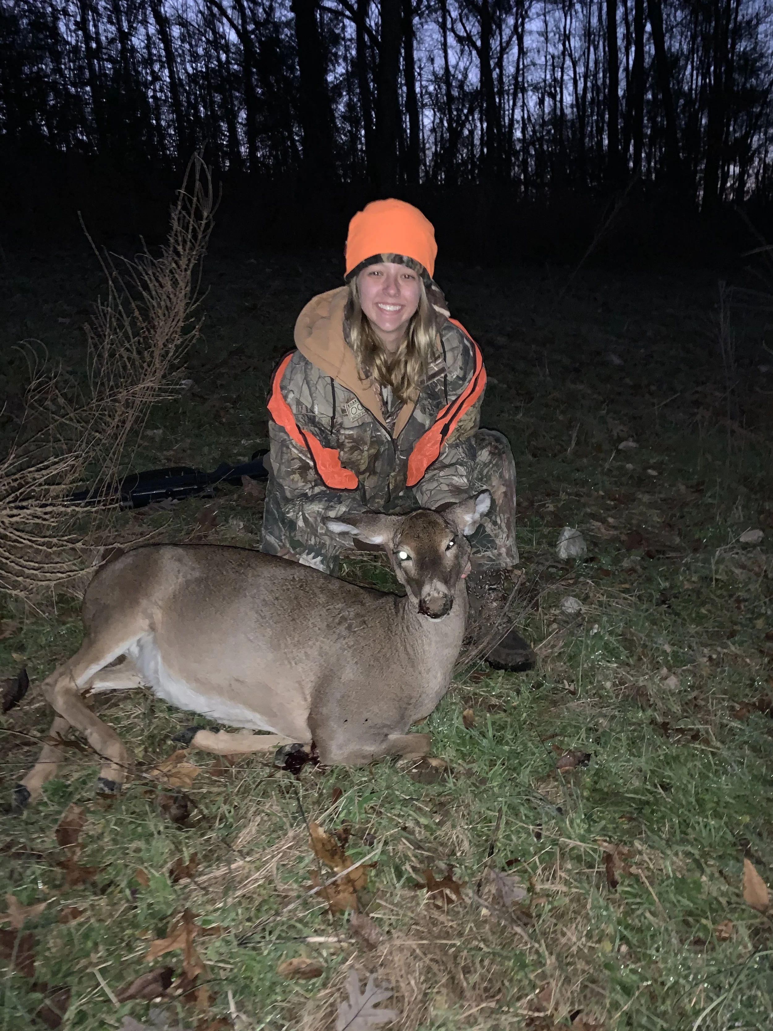 Hunting with my little sister and harvested this doe - 11/23/2019