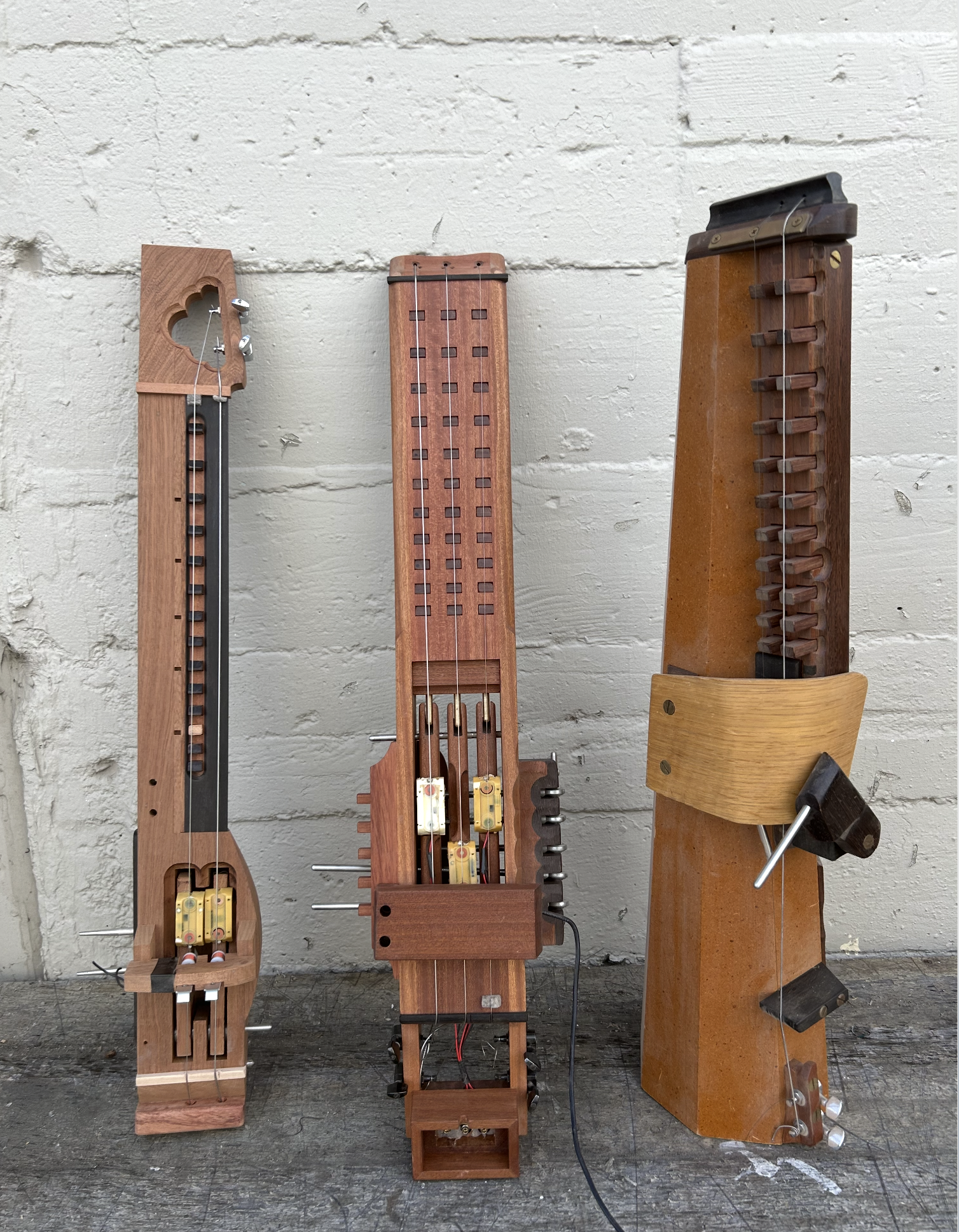 The Nuns Horn 9, 7, 1 : Circuits, drop from furniture commissions, 
steel, tuning pegs : 2008 - 2026