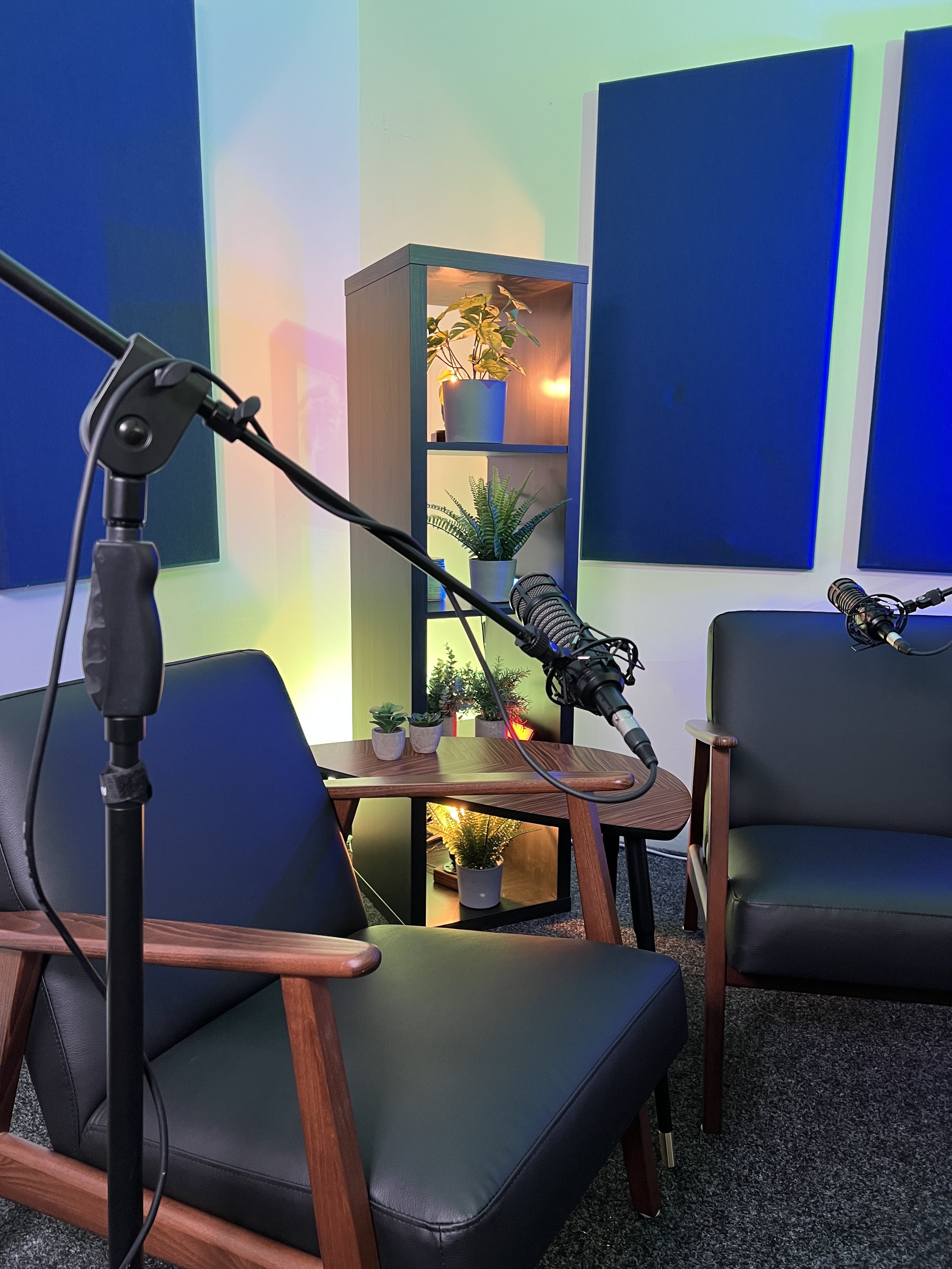 before the easy chair and fireside set