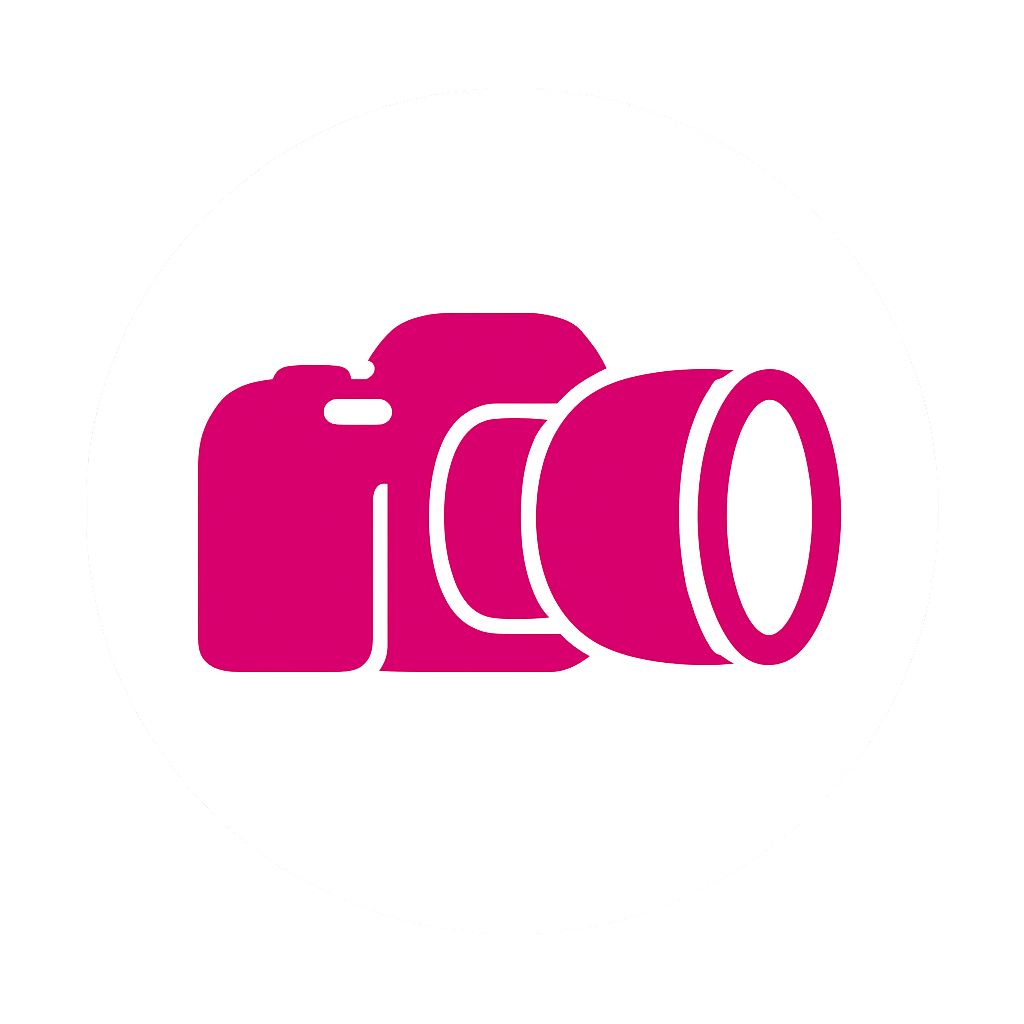 pink icon of a camera
