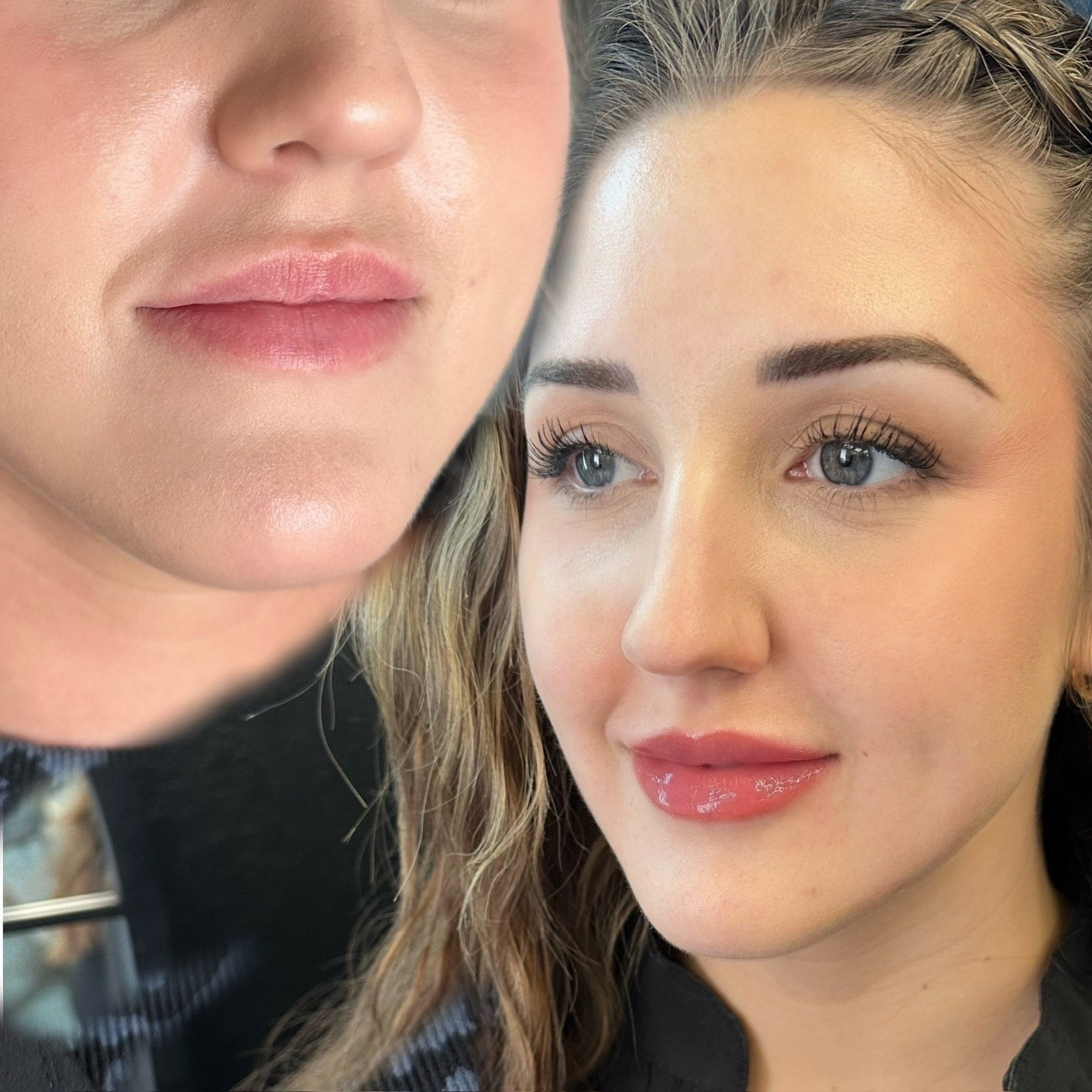 before and after of lip blushing in wisconsin