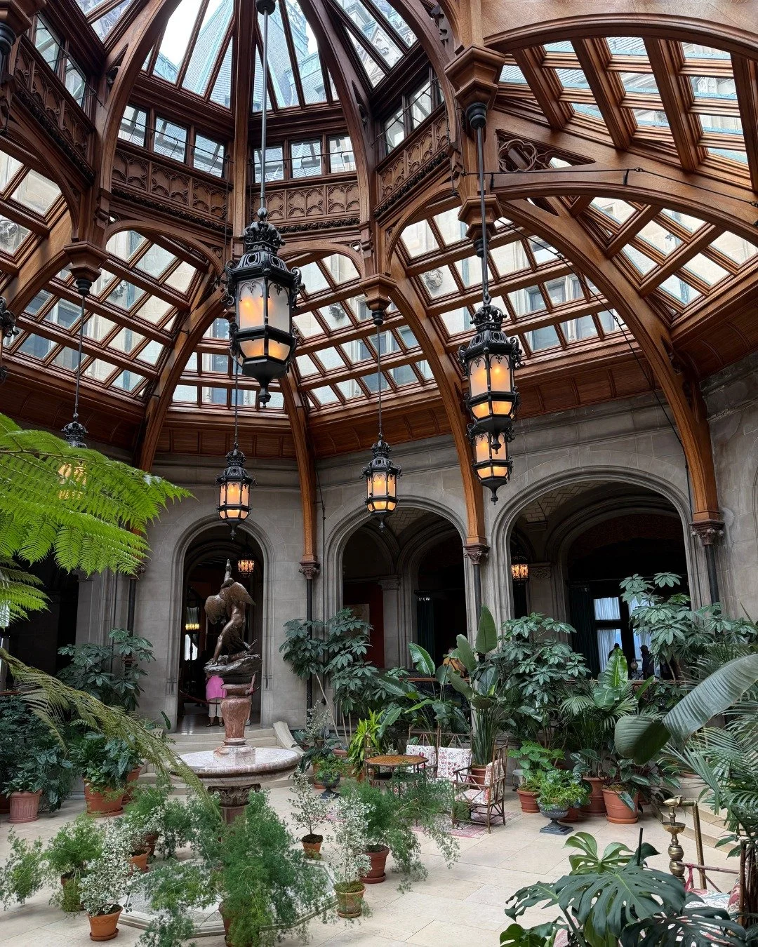 A visit to the @biltmoreestate  always gives incredible design inspiration! The architectural detail and timeless design exudes luxury. Details like silk wallpaper, millwork, and leather wall treatments aren't just for historic homes - they can bring