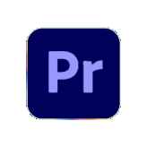 Adobe Premiere Pro logo with a dark blue background and purple initials 'Pr'