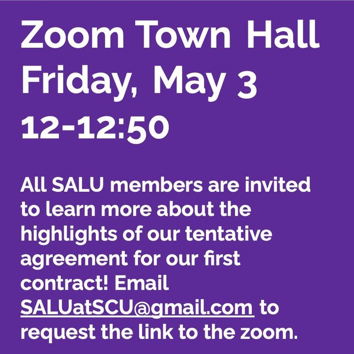 We have a tentative agreement! Join us on zoom to learn more.