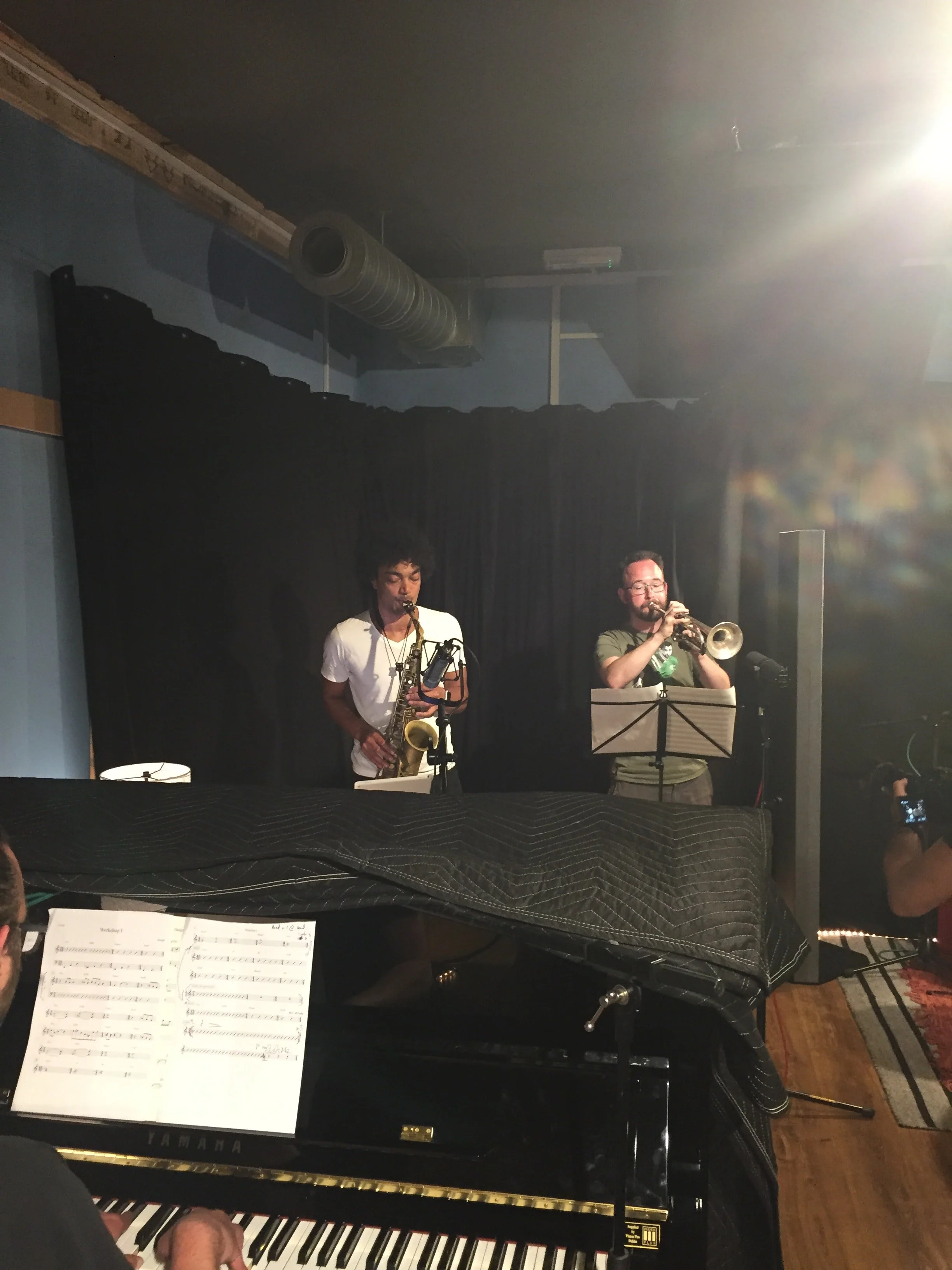 Sax and Trumpet recording at Soundcaster Studios