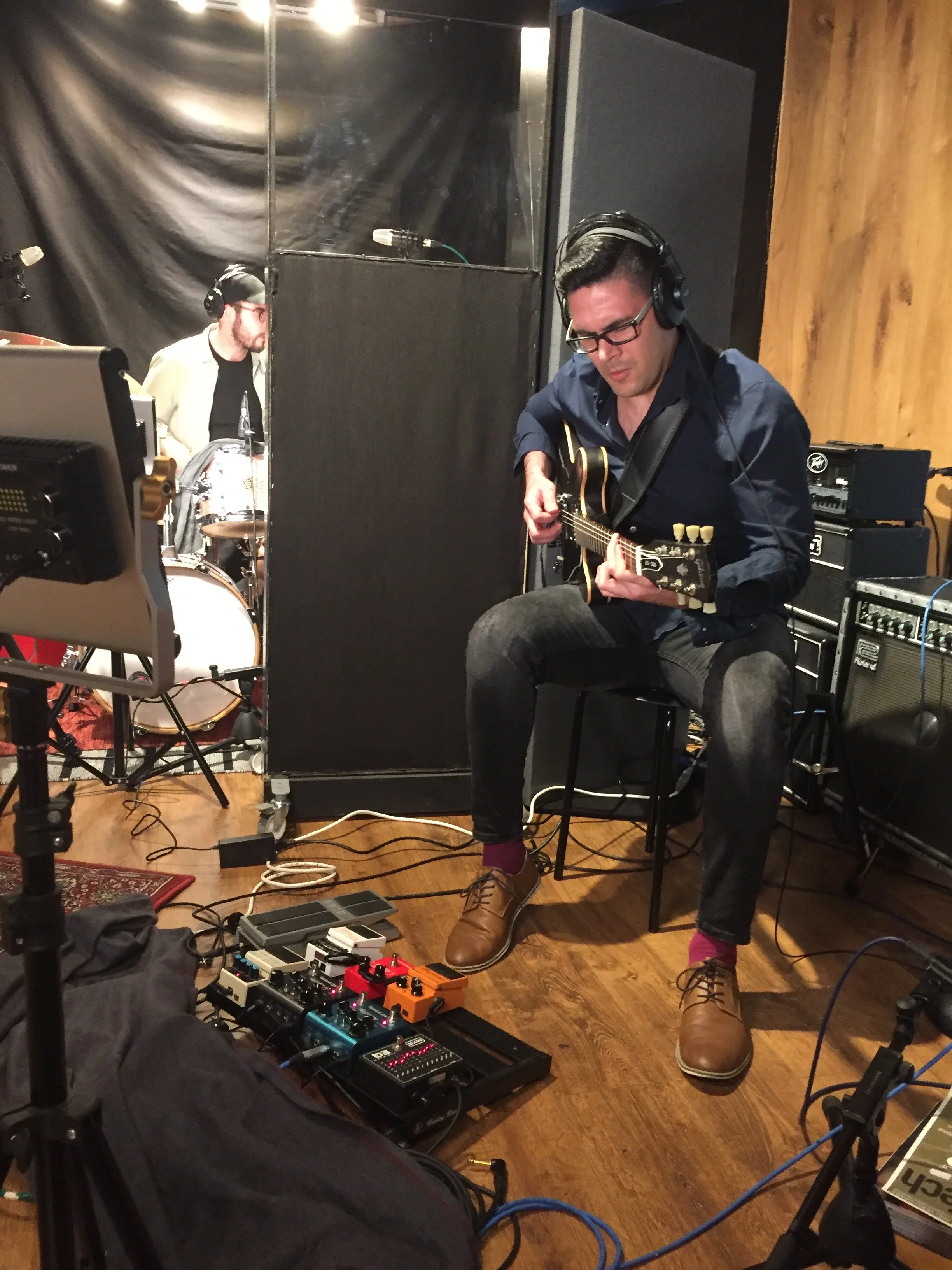 Orlando Molina recording at Soundcaster Studios