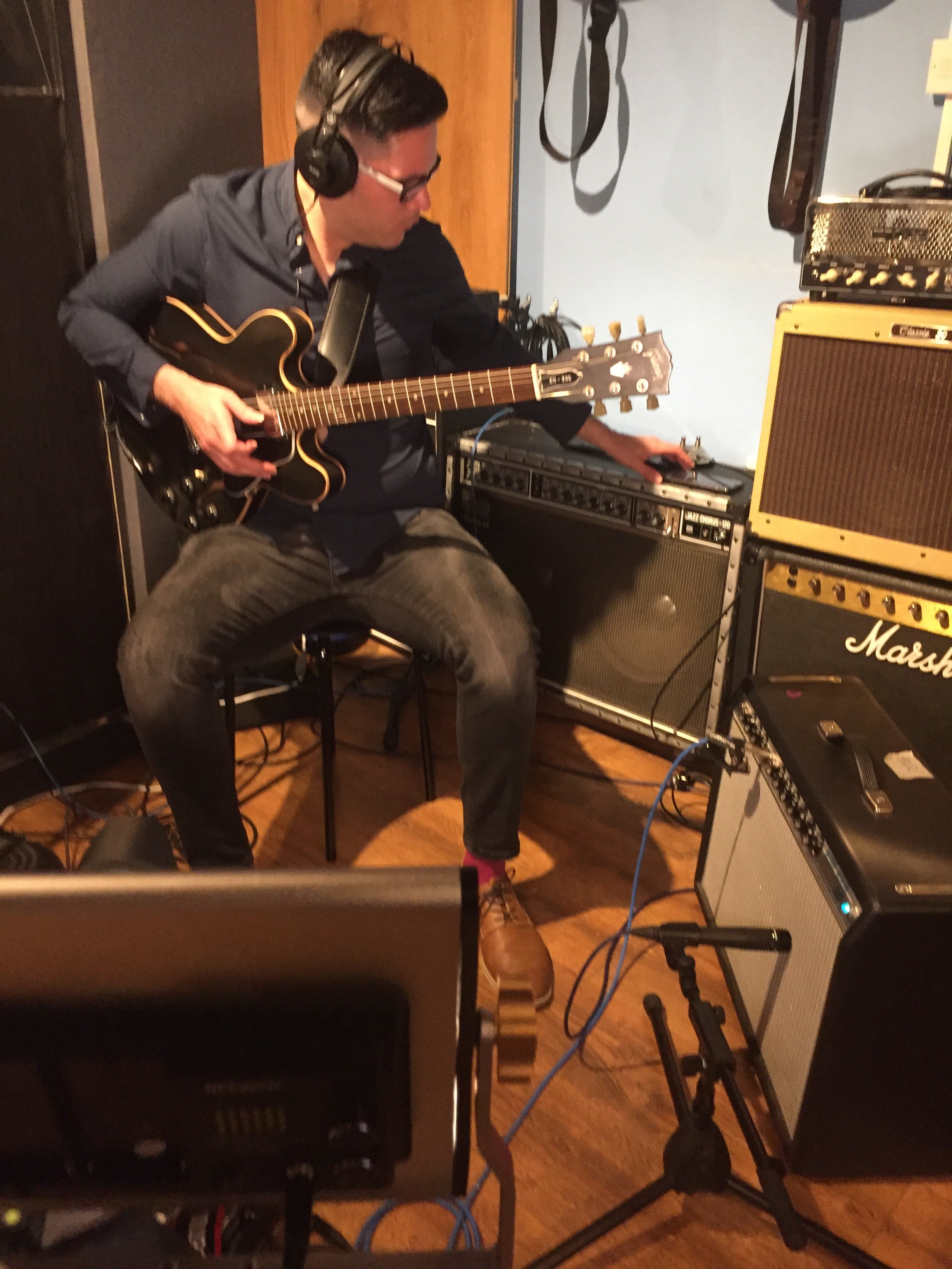 Orlando Molina recording at Soundcaster Studios