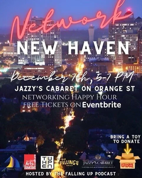 @thefallinguppodcast and @theupn are proud to announce NETWORK New Haven! Join us on December 7th for the PERFECT holiday happy hour 🥂and networking opportunity at the world renown @jazzyscabaret 

Many organizations will be present to connect and b