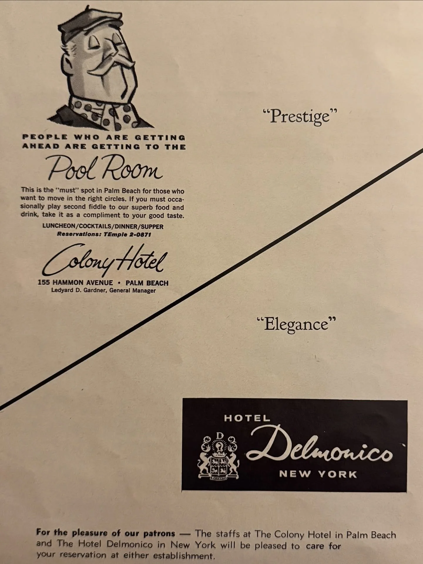 TBT ✨ Loving these ads from the 1964 edition of PALM BEACH ANNUAL magazine.

Did you know The Colony Hotel and the Hotel Delmonico in New York (of Delmonico&rsquo;s Restaurant fame) were once connected? 1964 was the year that The Beatles stayed at th