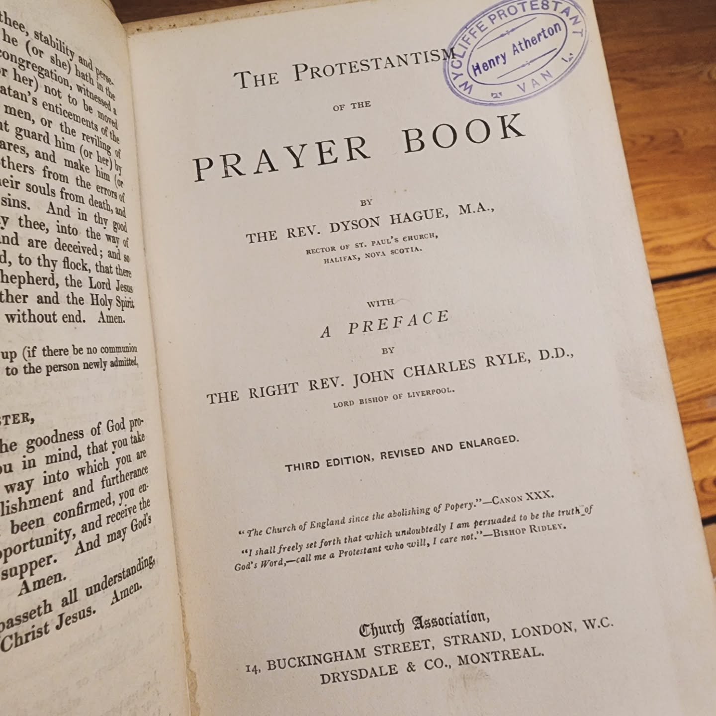 📚📚
Today's #APCbookoftheday is one acquired more so out of collector appeal. This volume, 'The Protestantism of the Prayer Book' has a preface by J.C. Ryle, and has provenance in Henry Atherton's library, who was the Secretary of the Sovereign Grac