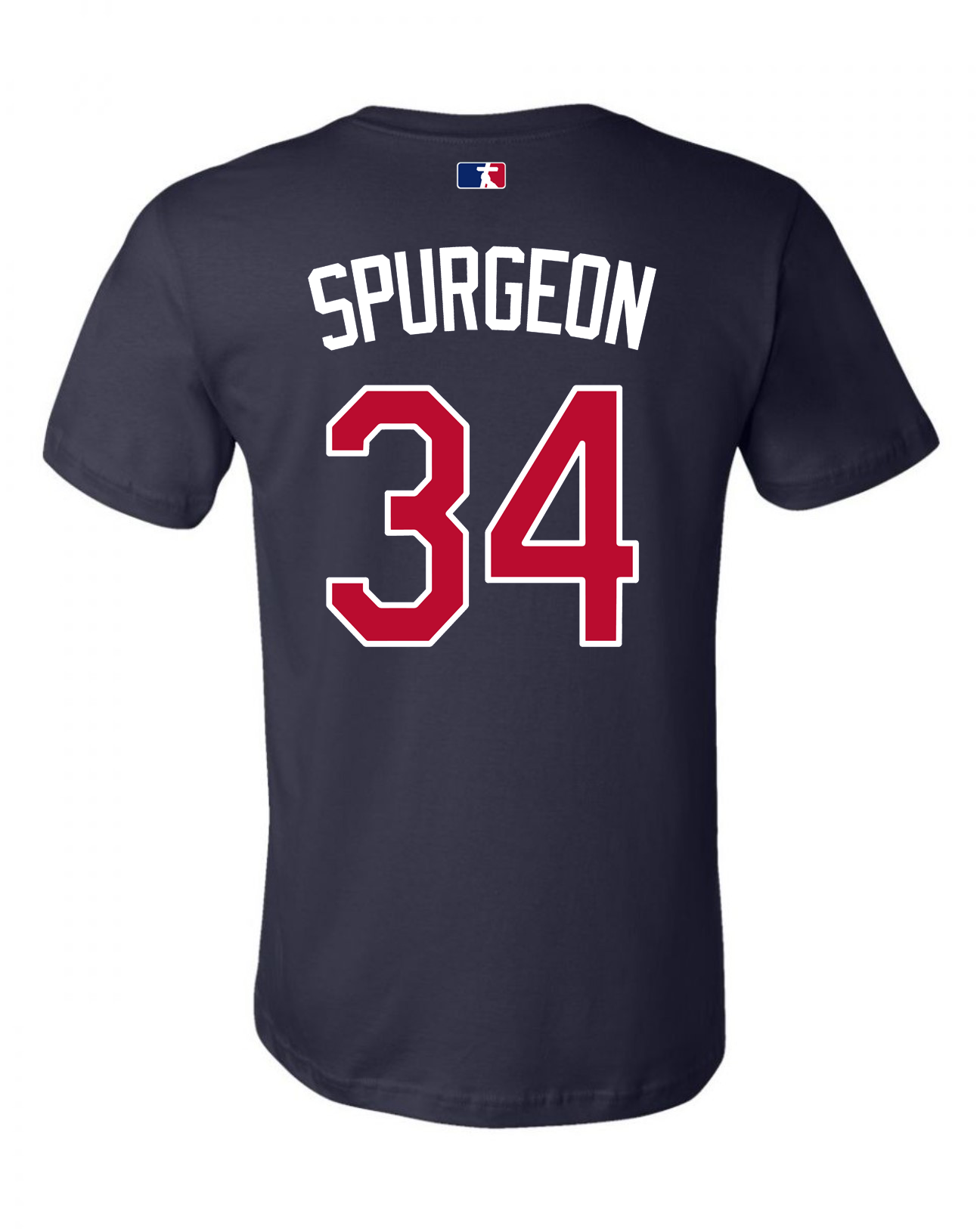 Baptist Braves Spurgeon Bella Canvas 3001 Airlume Navy Back.png
