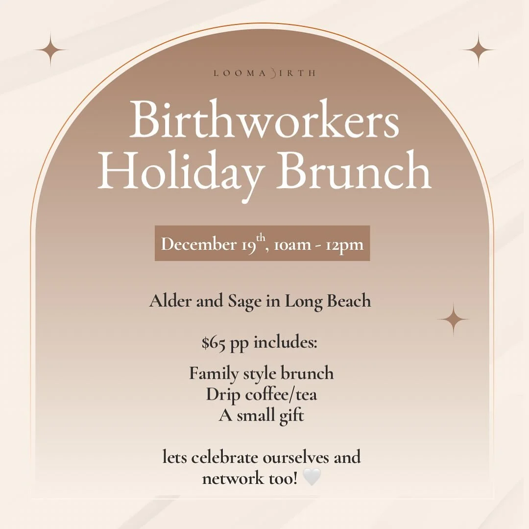We are so excited to be hosting our Annual Holiday Birthworkers Mixer! We deserve to celebrate our years and I can&rsquo;t wait to gather at @aldersage again! Please RSVP by messaging us at hello @ Loomabirth.com to reserve your spot! All birth worke