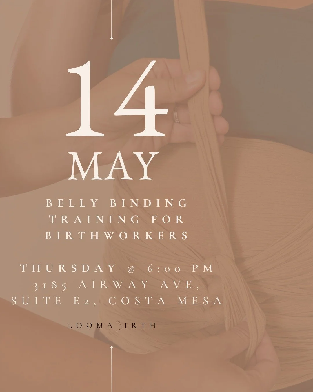 Belly Binding Training for Birthworkers 🤍

Learn a powerful postpartum support technique AND leave with your own wrap ($75 value)

📍 Costa Mesa
🗓 May 14 | 6&ndash;8 PM

Grab your spot at the link in bio!