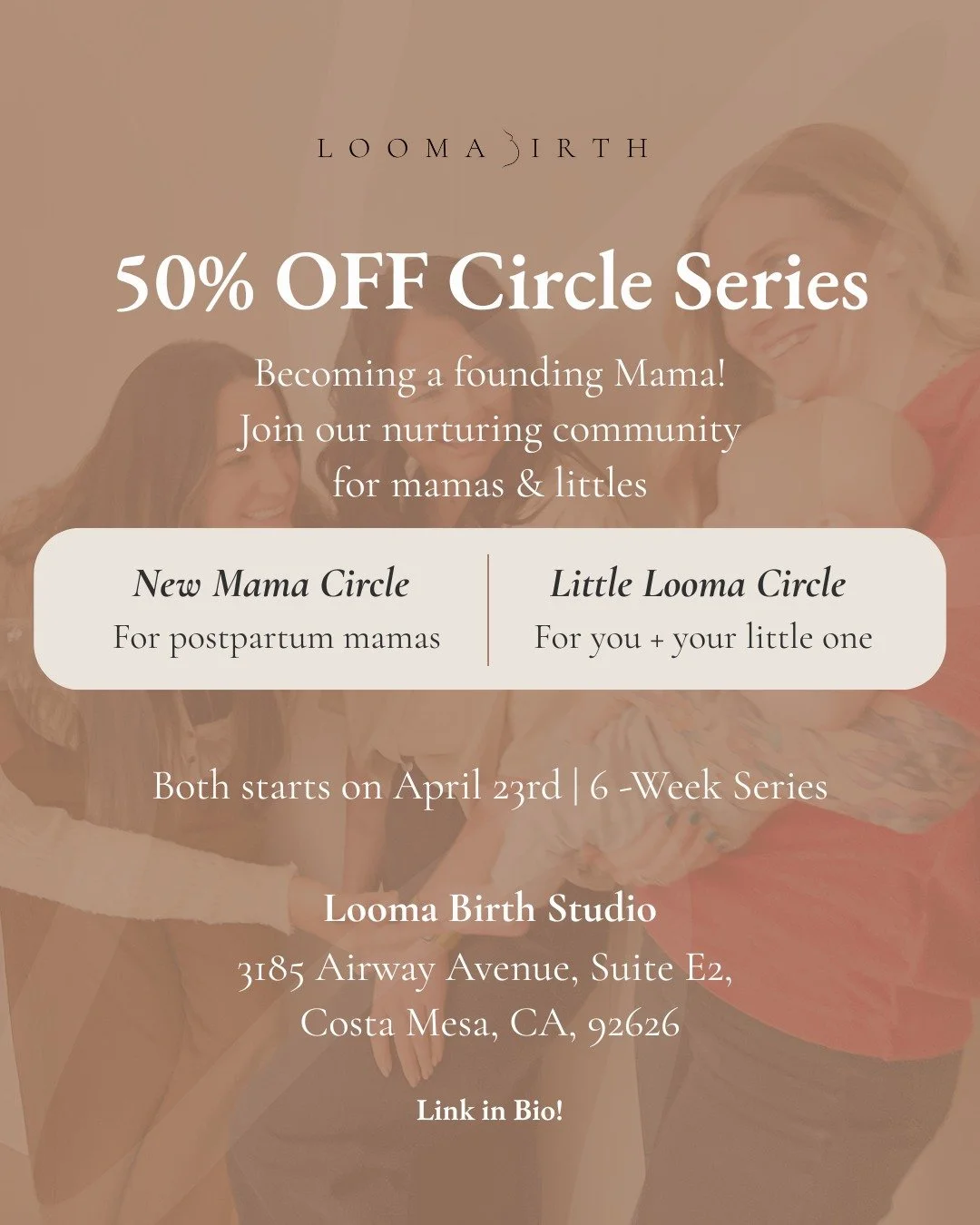 Mamas 🤍

If you&rsquo;ve been thinking about joining a circle&hellip; this is your sign.

We&rsquo;ve moved our start date to April 23, and to make it even easier to say yes to yourself, we&rsquo;re offering 50% OFF this upcoming series only.

New M