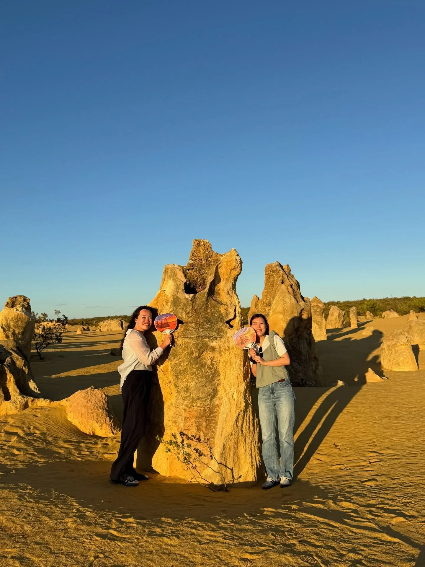 サンセットに染まるピナクルズ🏜️✨
弊社オリジナルうちわをツアー中に掲げてくださり、
本当にありがとうございます🥰🧡

その笑顔の一枚一枚が、私たちの原動力です🤭
これからも&ldquo;特別な時間&rdquo;をお届けします✨

#PSGOMA #オーストラリアンピナクルツアーズ #サンセットピナクルズと星空鑑賞