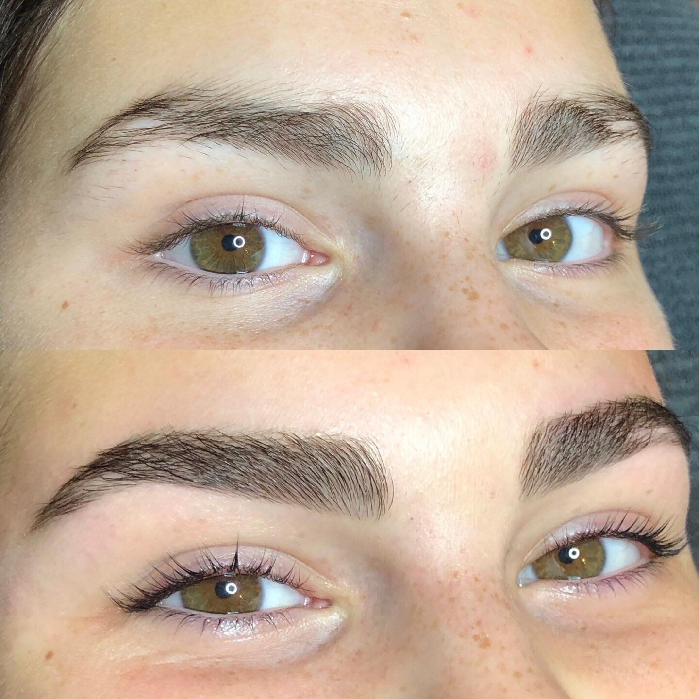 Before and after brow sculpt and tint! ✨