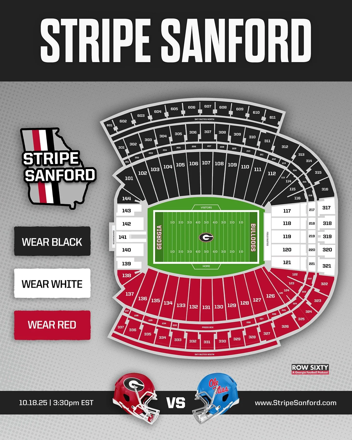 🚨 STRIPE SANFORD‼️

Tag a friend, share it, screenshot it, spread the word. Visit www.stripesanford.com

#rowsixty #godawgs #uga #georgiafootball #fans