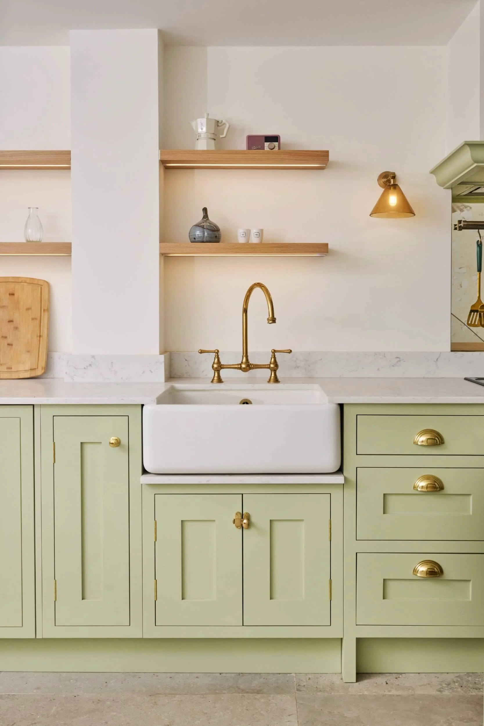 Light Green Shaker Kitchen in London 