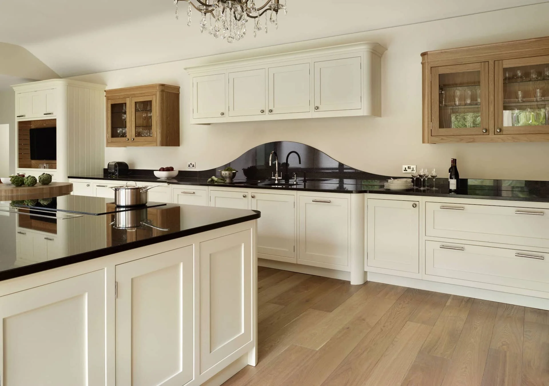Wood Brown and cream accent classic kitchen