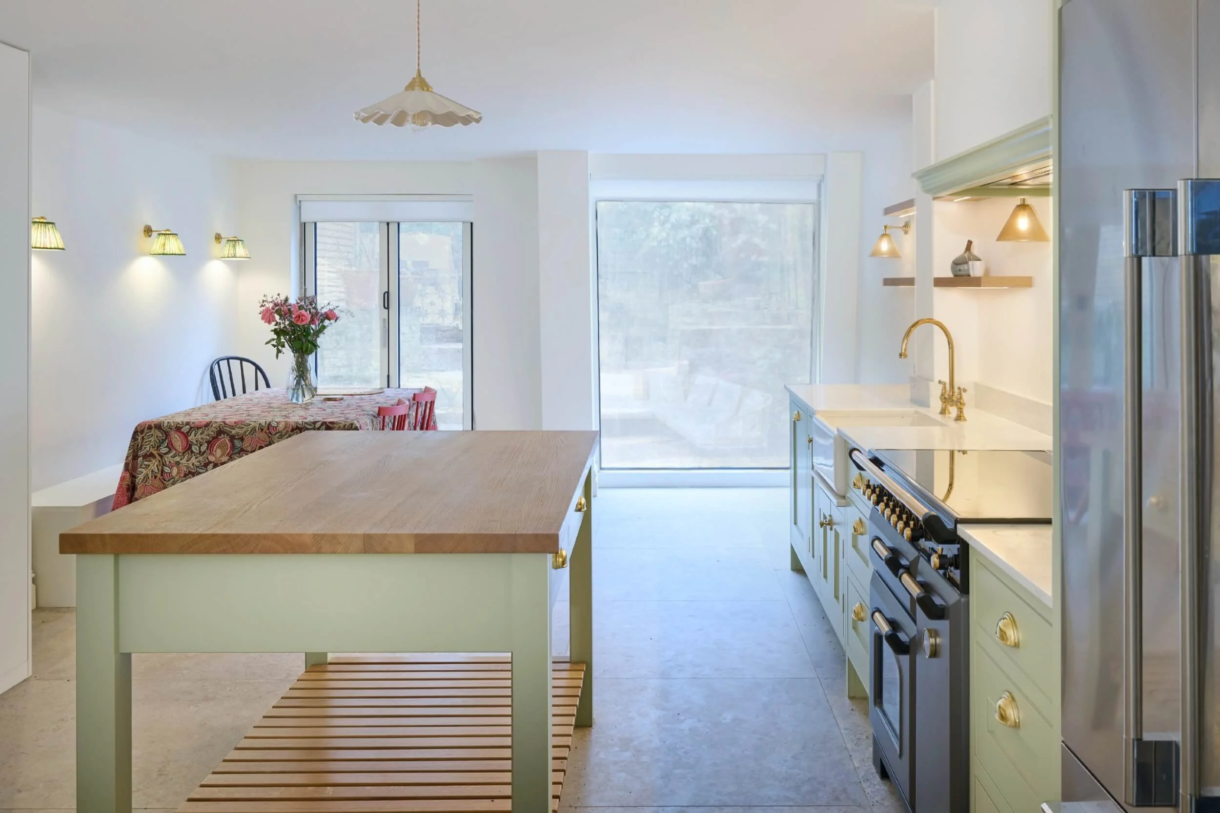 Light Green Shaker Kitchen in London 
