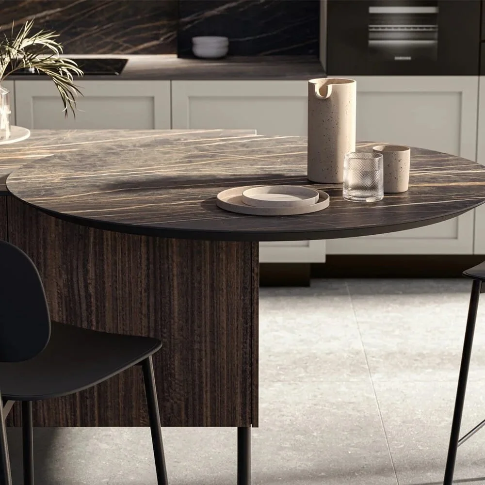 textured details in the kitchen wooden kitchen dining table