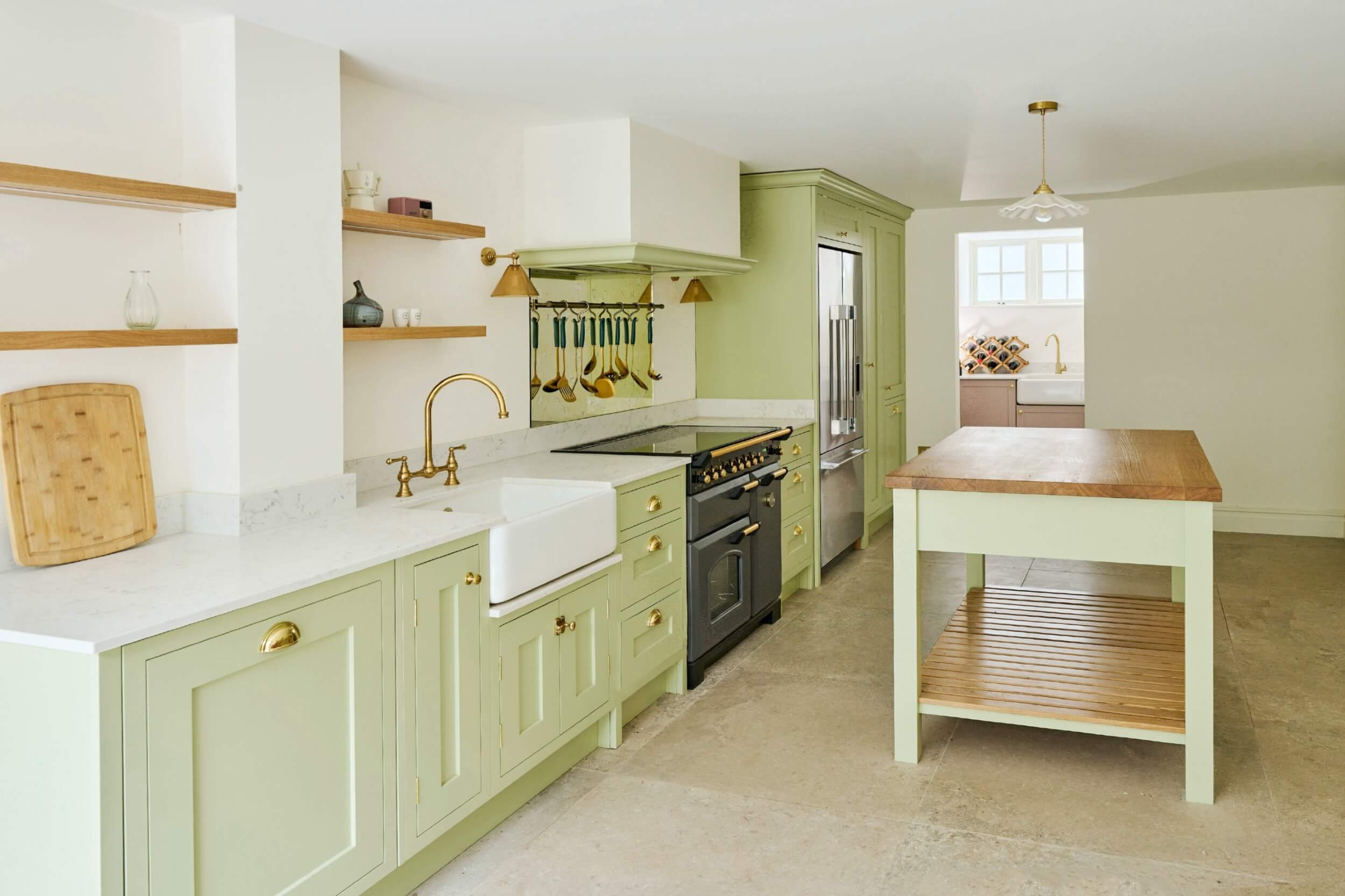 Light Green Shaker Kitchen in London 
