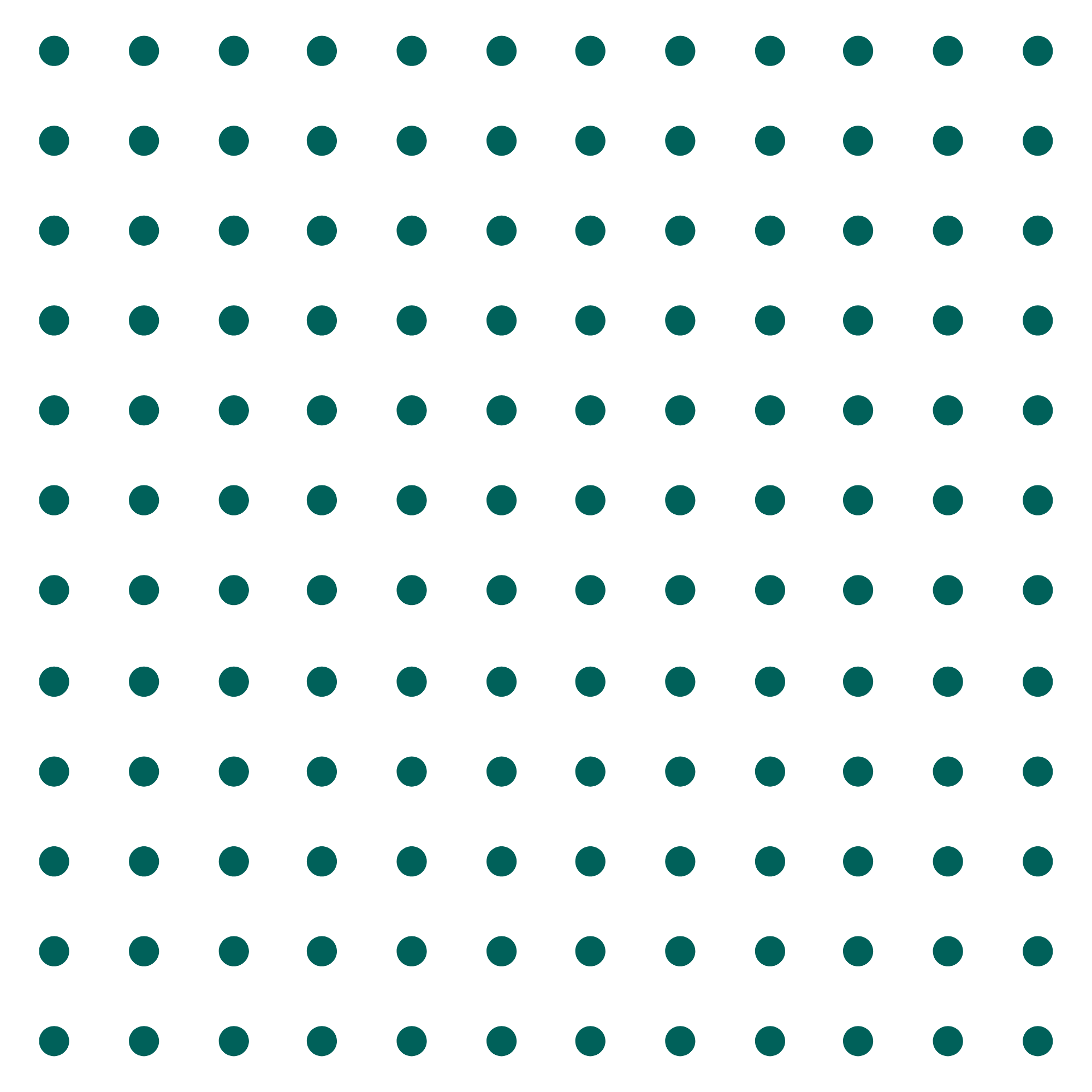 A grid of teal dots arranged on a black background.