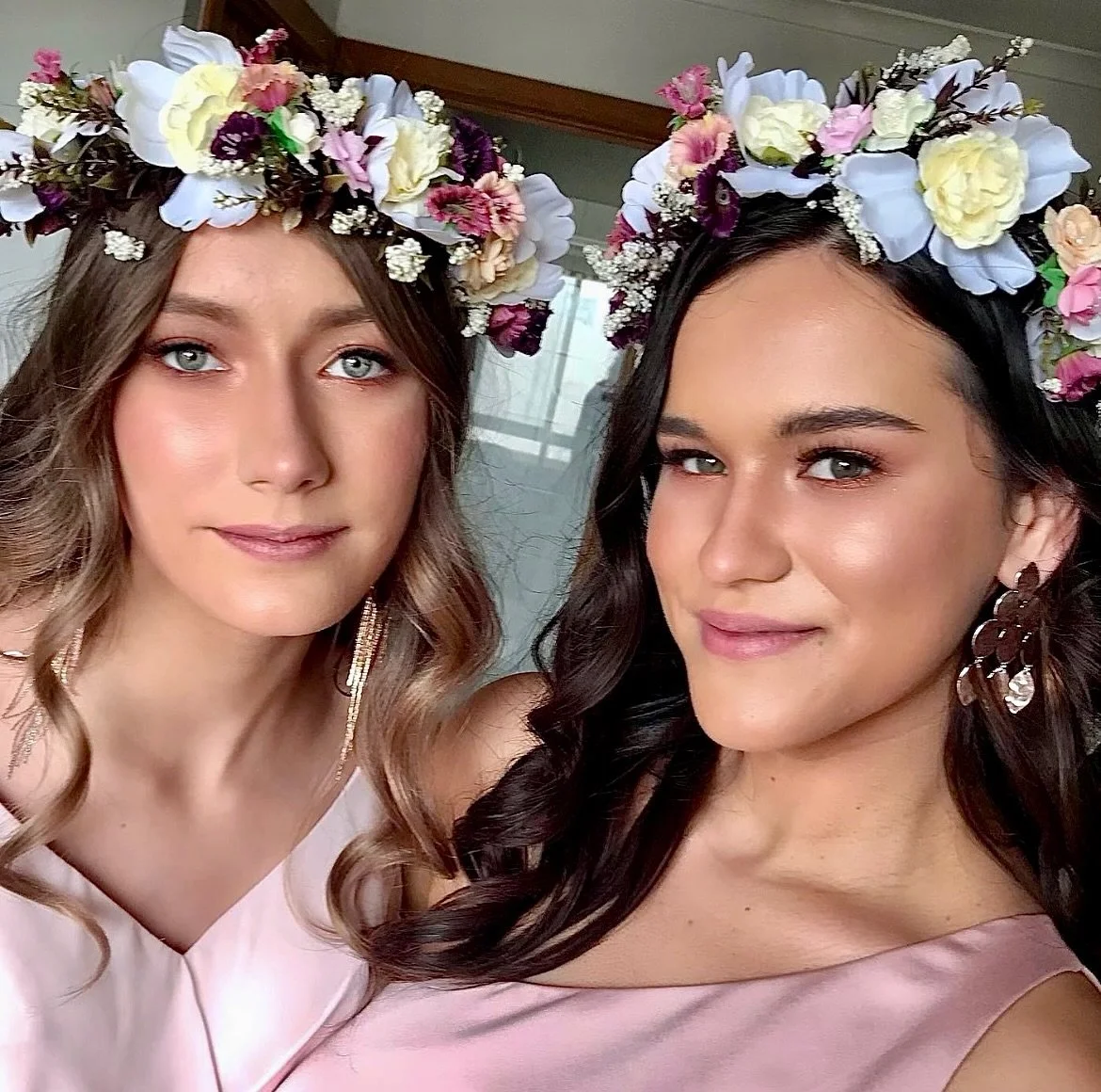 ✨ Sister goals on wedding day! ✨ 
These gorgeous sisters are all glammed up and ready to celebrate their mama’s special day. Nothing beats seeing family shine together! 💖
💄 Want your teens to feel this confident for a special occasion? Book