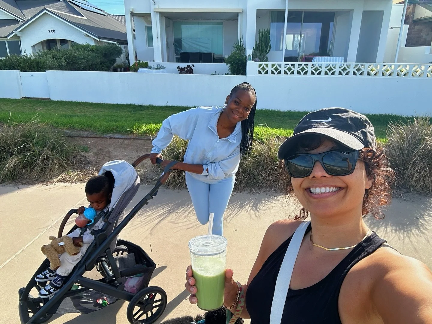 Walkies with the babies👶🏾🐶☀️🌊