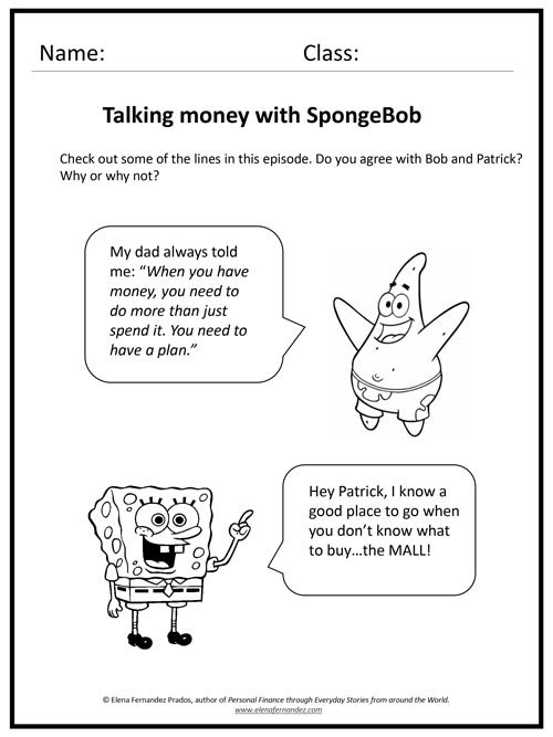 Talking money with SpongeBob