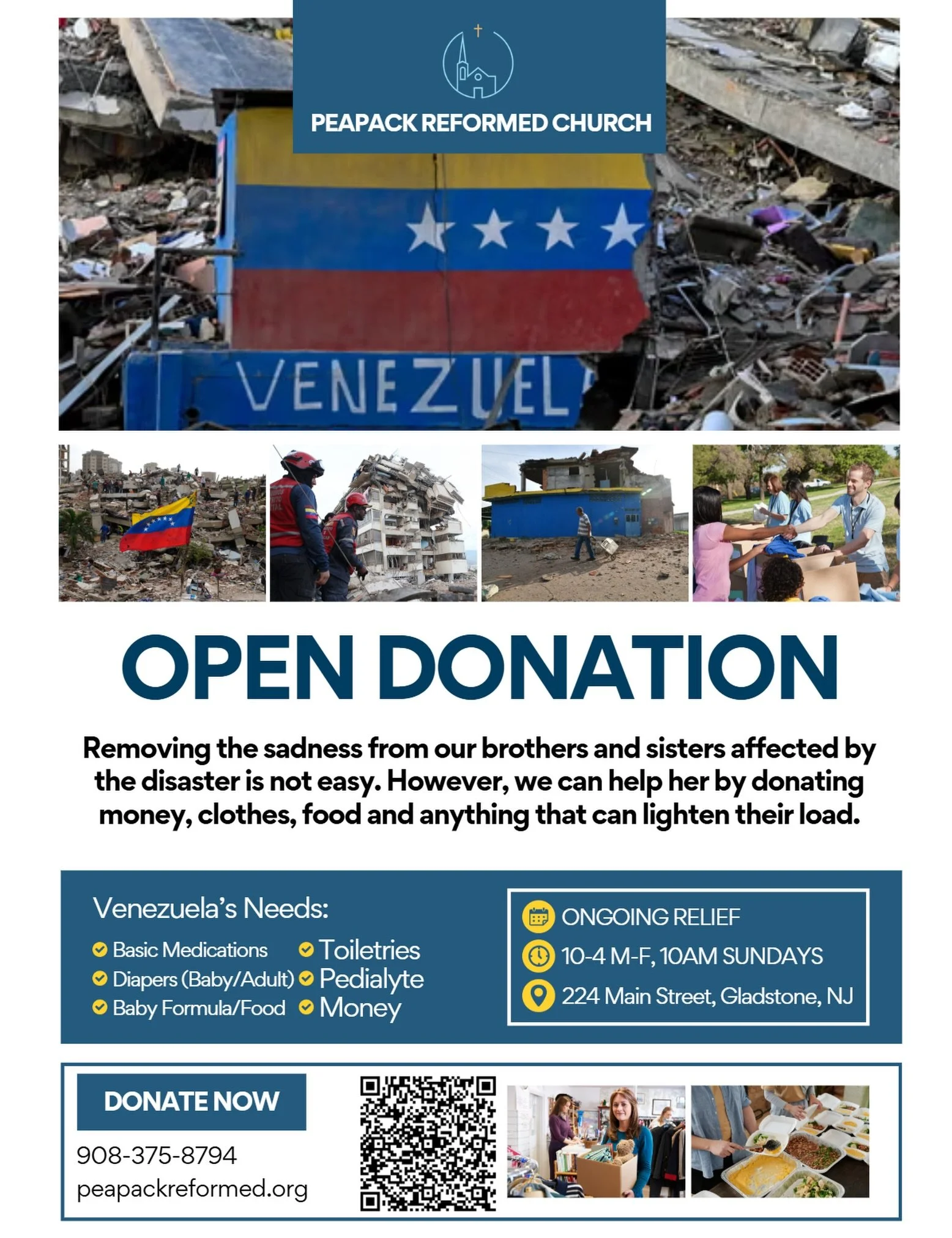 Communities across Venezuela are facing the devastating impact of a recent earthquake, and many families urgently need food, clean water, shelter, and medical care. Join us and bringing Hope and relief to those affected. Every donation, both big and 