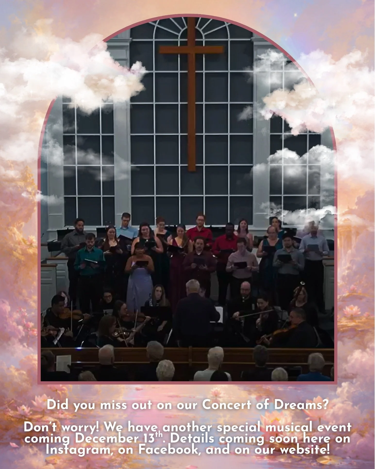 Did you miss us this past Saturday? Our CONCERT OF DREAMS was a hit! We missed you! BUT DON'T WORRY! We have another trick up our sleeve and more information coming soon. Keep your calendars clear for December 13th. Big news is coming. 🎼