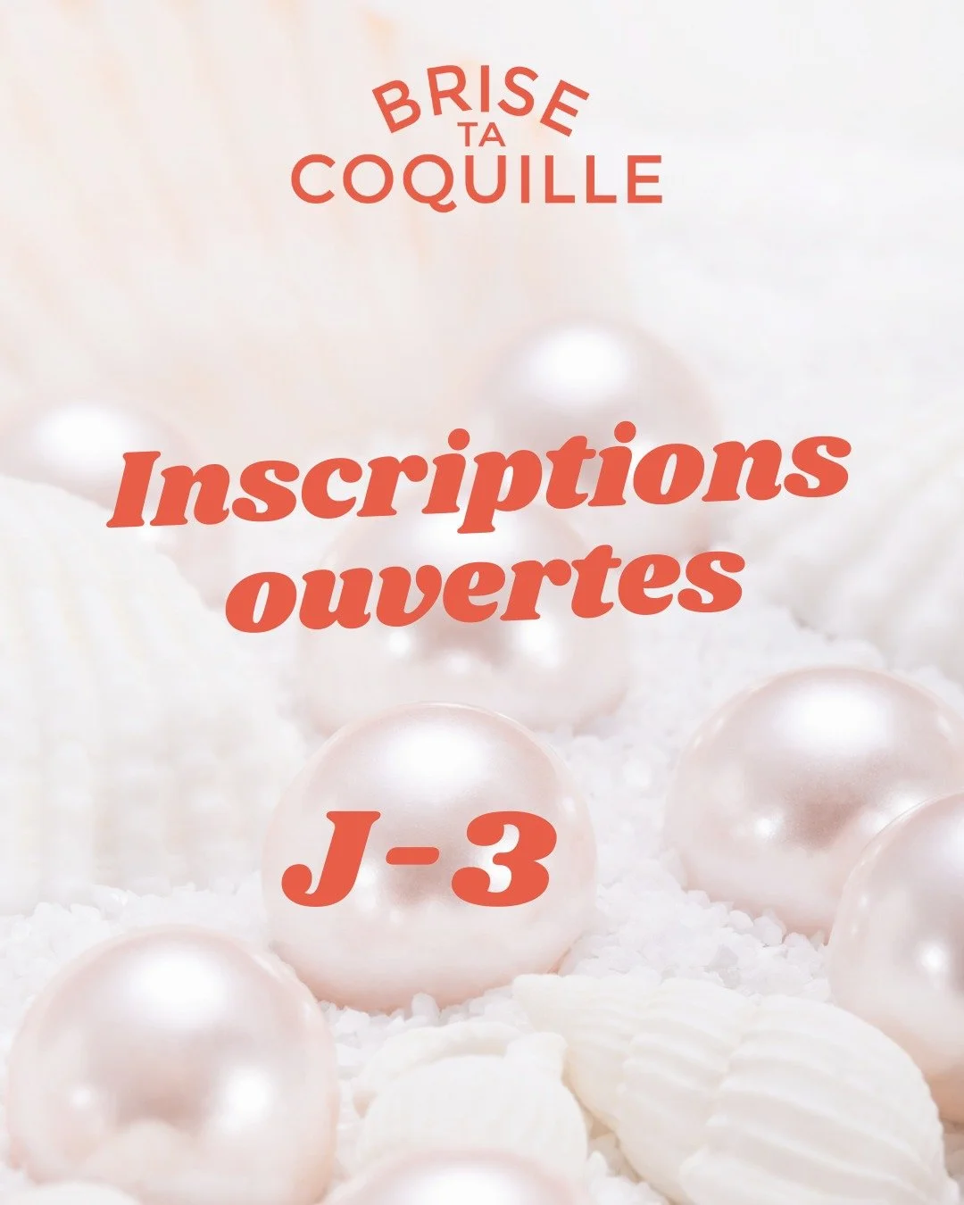 🚨 Plus que 3 jours avant le lancement de Brise ta coquille ✨

Ce programme, ce n&rsquo;est pas seulement un cheminement personnel : c&rsquo;est aussi une communaut&eacute; de femmes qui s&rsquo;encouragent, se soutiennent et marchent ensemble vers p