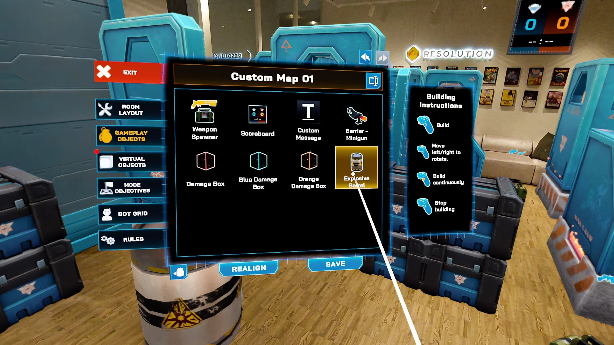 Spatial Ops - Blueprint Combat - Screenshot 1 - Custom Map Menu.jpeg