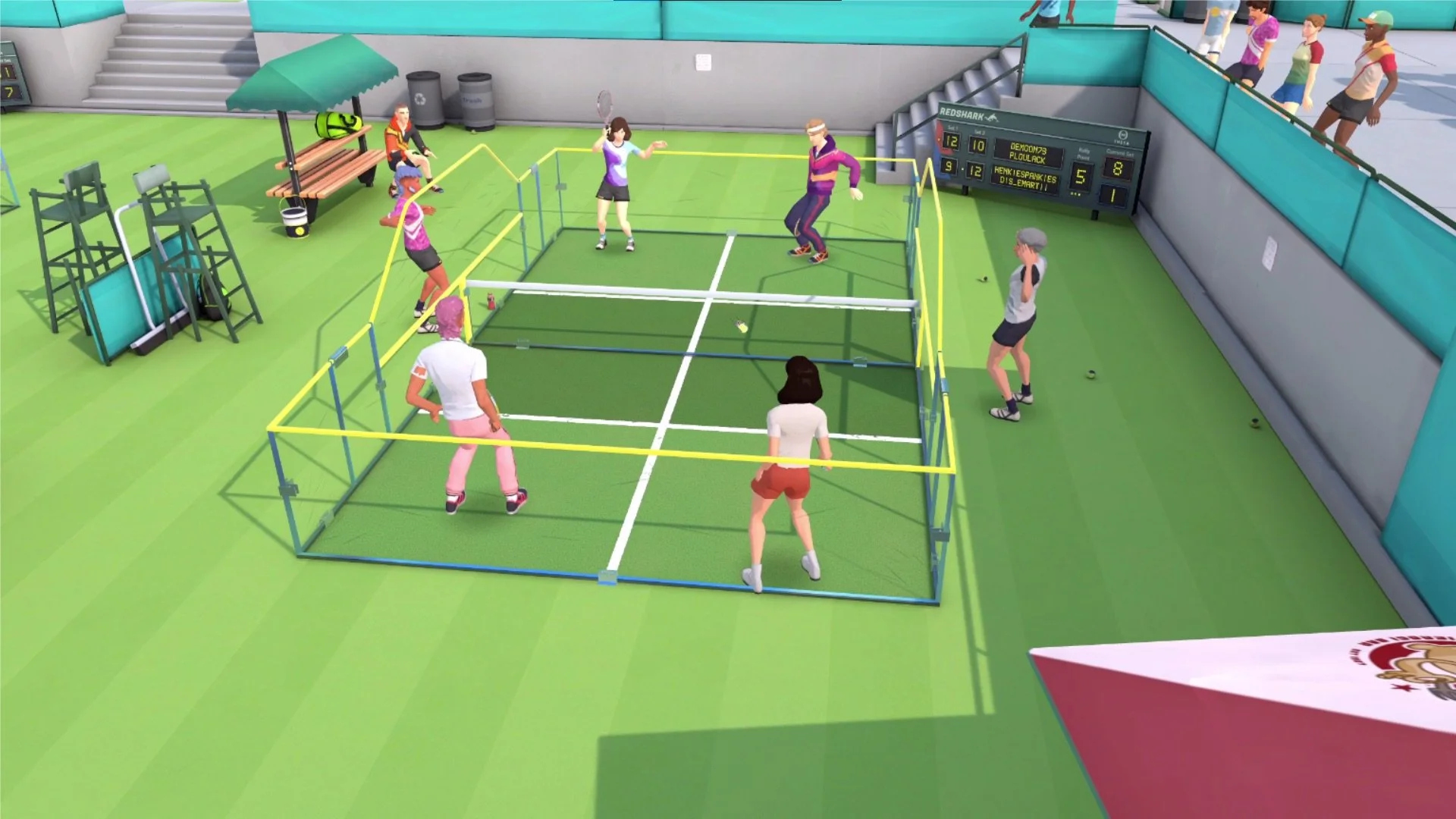 Racket Club VR doubles match gameplay scene