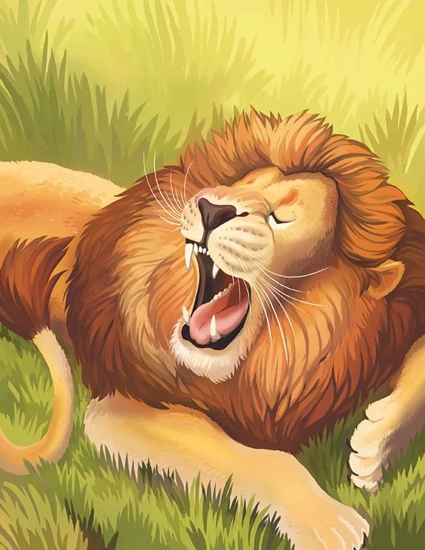 Lion Yawn for Ranger Rick Jr. - digital - 2018