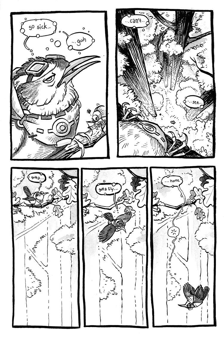 Kettle's Very Bad Day page 2 (Ballads of Remex) - acrylic ink - 2018