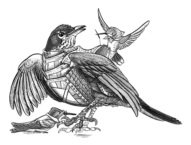 The Knight and The Tailors (Ballads of Remex) - acrylic ink - 2016