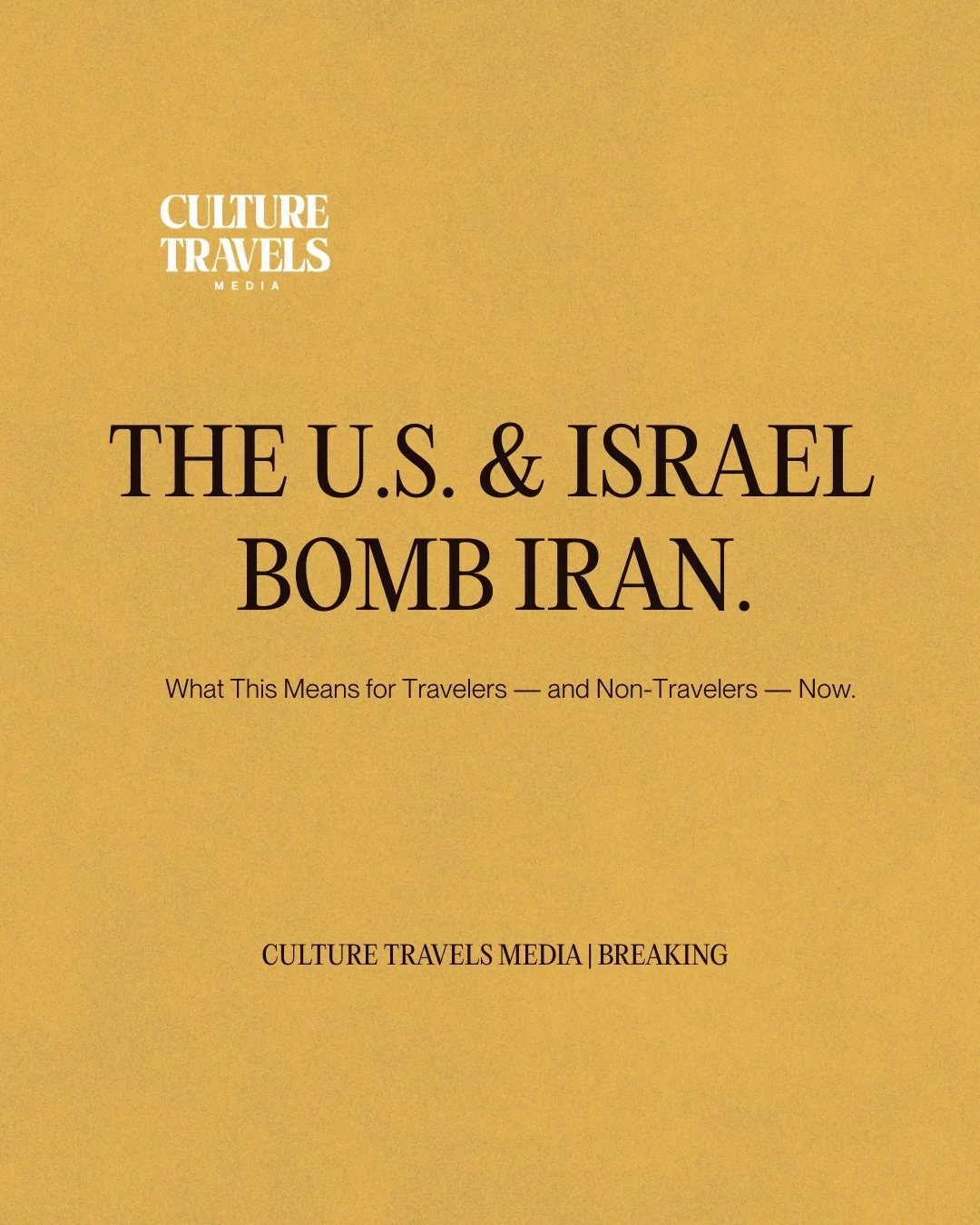#breakingnews The U.S. and Israel just bombed Iran. 

Here&rsquo;s what that means for you &mdash; whether you have a passport or not. Swipe through for the full breakdown. 

From why it happened, to what Congress had to say about it, to which destin