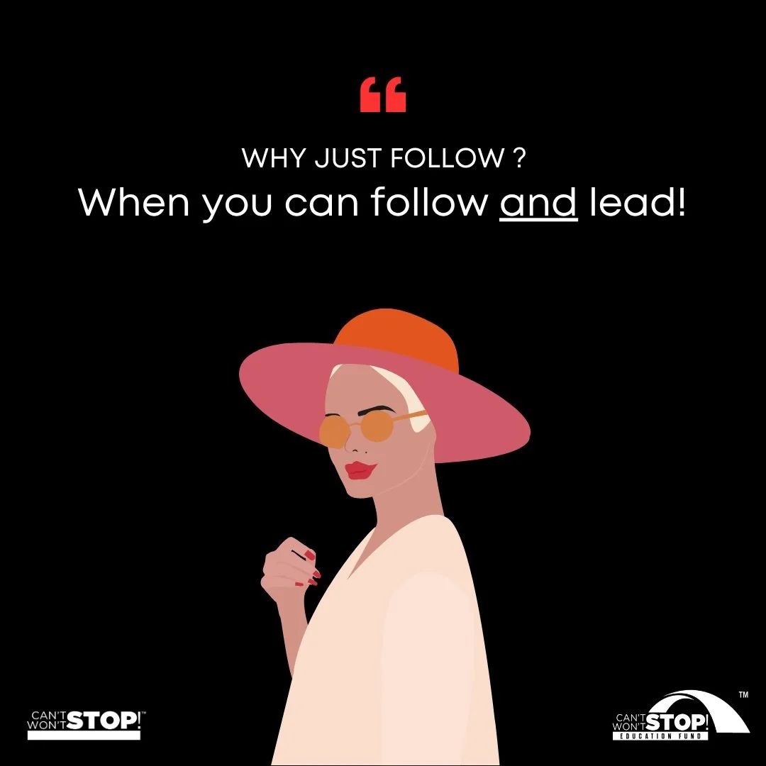 Why just follow when you can follow AND lead?

Come into your power. Trust your vision. Create your own path &mdash; and bring others with you. 🚀

#LeadTheWay #Empowerment #BeTheChange #CSWSConsulting #CSWSEdFund

Image Description: Black image with