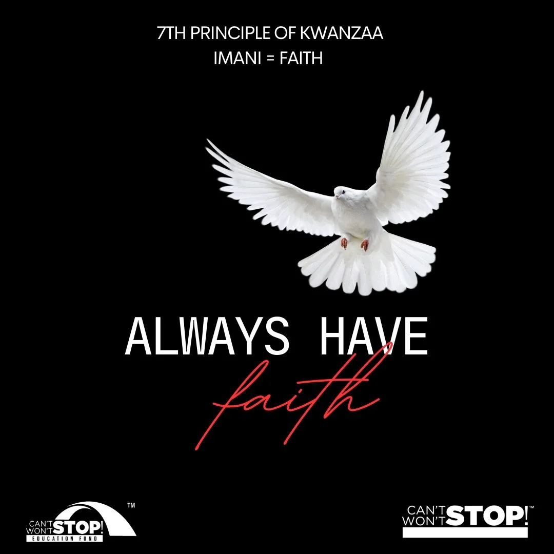 #CSWSConsulting &amp; #CSWSEdFund celebrate #Kwanzaa 🖤💚❤️

Day Seven of Kwanzaa is Imani&mdash;Swahili for faith. Today, we light the final candle and honor the principle that calls us to believe wholeheartedly in our parents, teachers, leaders, co
