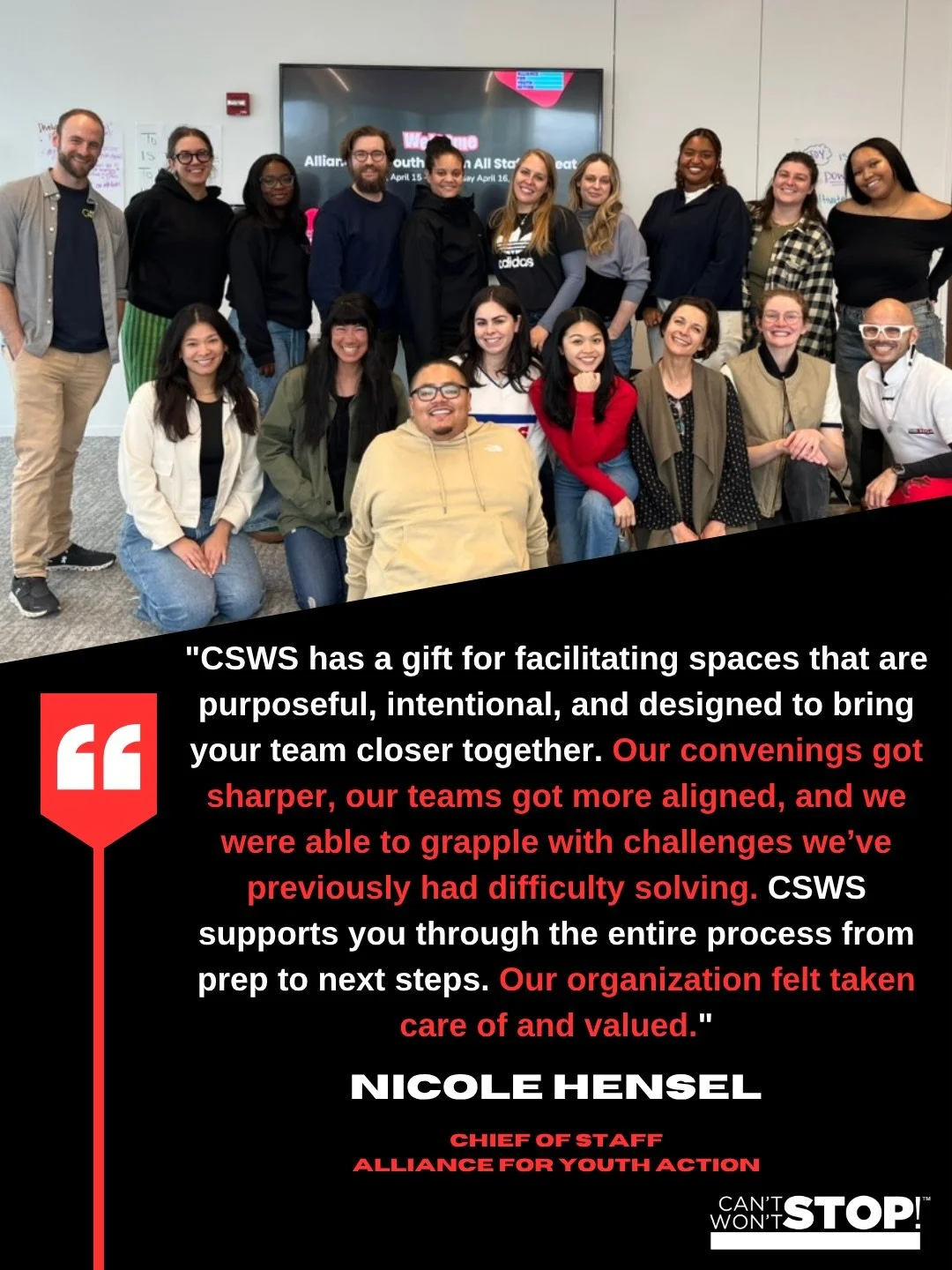 Leadership is shaped through moments of collaboration, trust, and shared vision, principles that came to life during our partnership with Alliance for Youth Action.

We&rsquo;re honored to share their testimonial. Their openness and commitment to gro