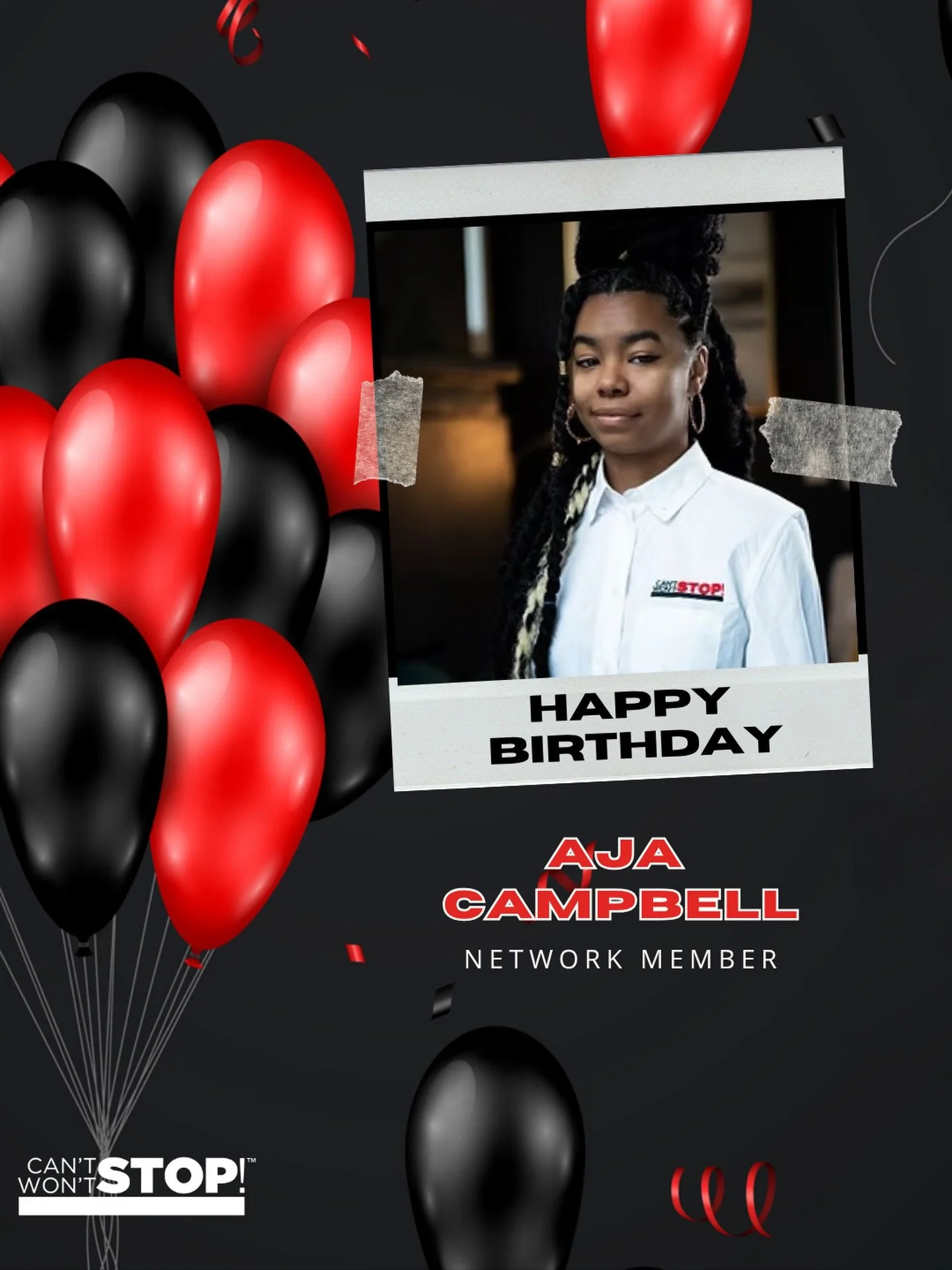 We are sending a very special happy birthday shout-out to our Network Member, Aja Campbell!

We hope you have a great day, and may the year ahead be one of the best yet!

#HappyBirthday #NetworkMember #CSWSConsulting

Image Description: Black image w