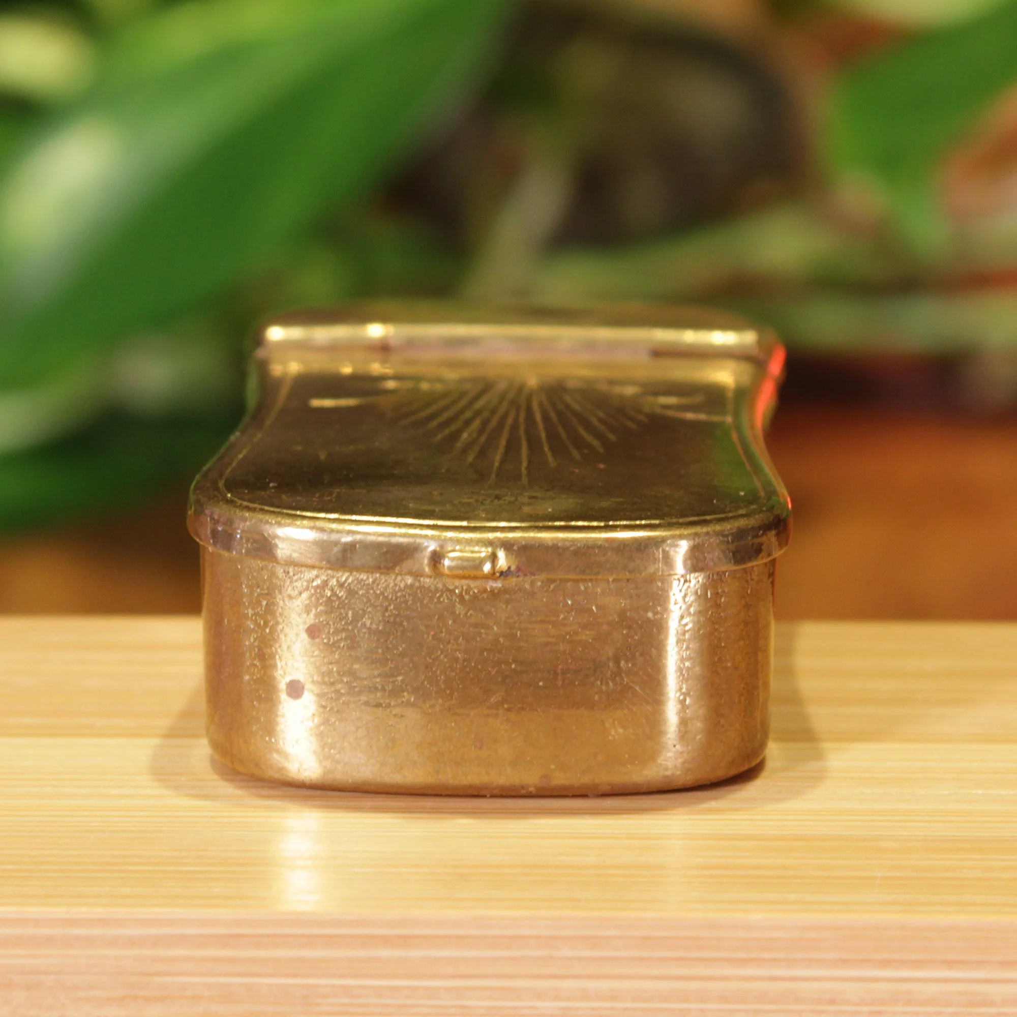 SOLD—Brass Sunshine Matchbox / Spell Box — Green Witch Vintage & Handmade