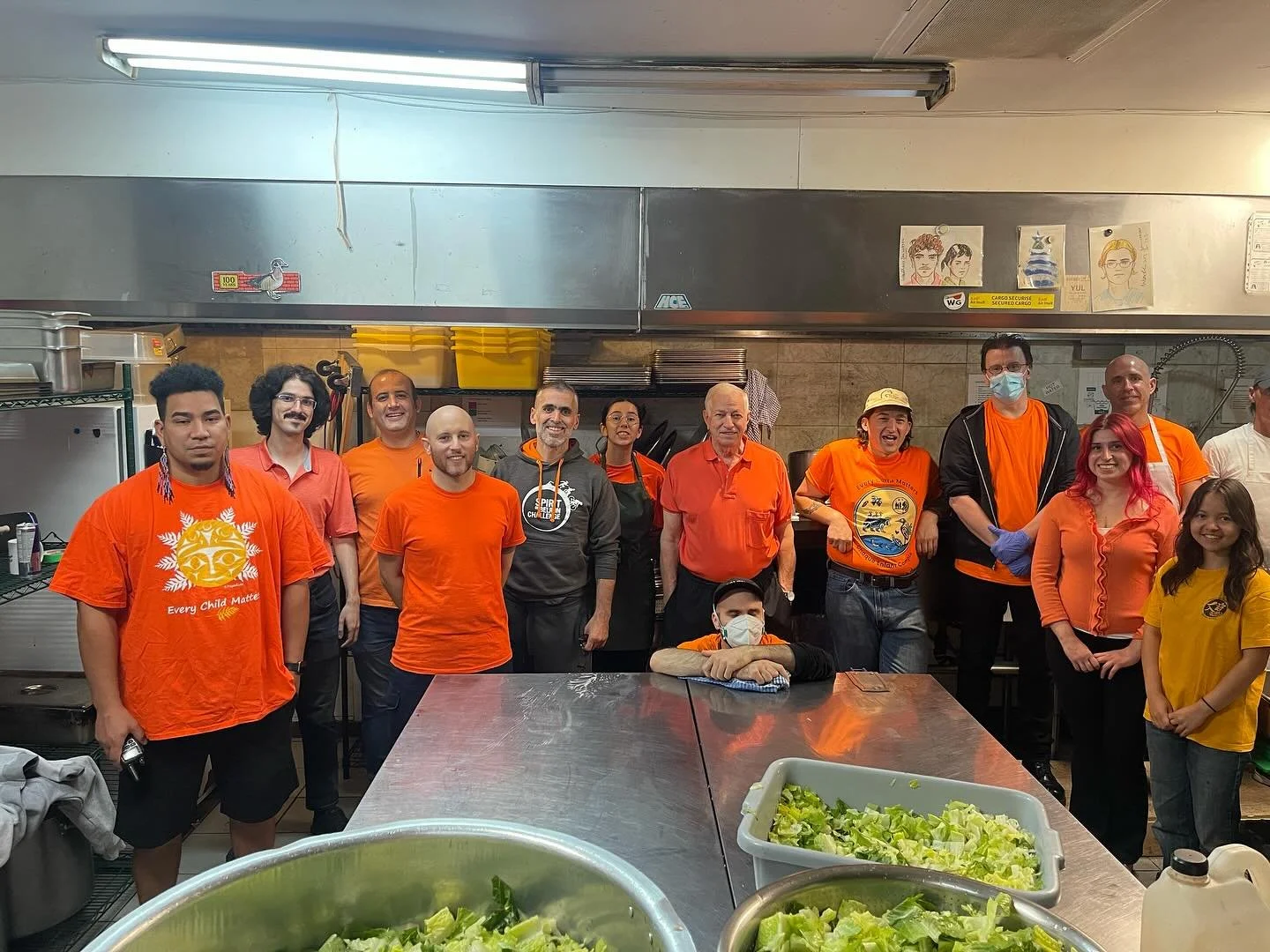 Some of our volunteers and staff supporting National Truth &amp; Reconciliation day by wearing orange. 🧡🫂
#everychildmatters #orangeshirtday