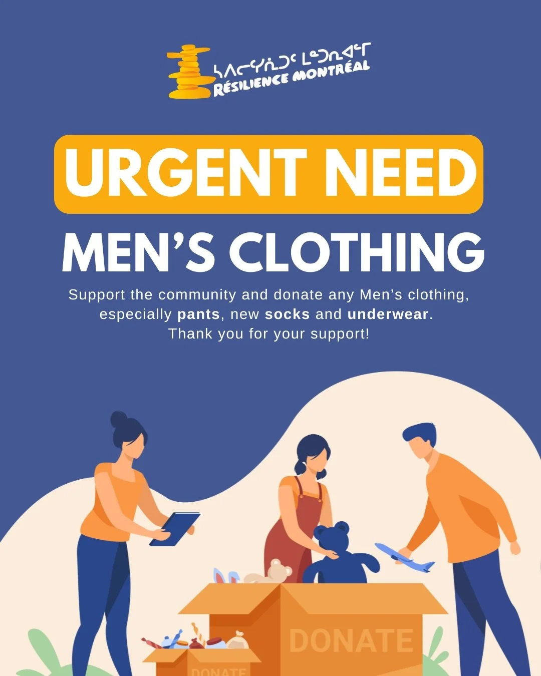 📢 𝗛𝗲𝗹𝗹𝗼, 𝘄𝗲 𝗮𝗿𝗲 𝗶𝗻 𝗱𝗶𝗿𝗲 𝗻𝗲𝗲𝗱 𝗼𝗳 𝗠𝗲𝗻'𝘀 𝗰𝗹𝗼𝘁𝗵𝗶𝗻𝗴, 𝗲𝘀𝗽𝗲𝗰𝗶𝗮𝗹𝗹𝘆 𝗣𝗮𝗻𝘁𝘀, 𝘀𝗵𝗼𝗿𝘁𝘀, 𝗻𝗲𝘄 𝘀𝗼𝗰𝗸𝘀 𝗮𝗻𝗱 𝗻𝗲𝘄 𝘂𝗻𝗱𝗲𝗿𝘄𝗲𝗮𝗿!👖🩳🧦 

You're welcome to drop off your donations Monday to Thursday
