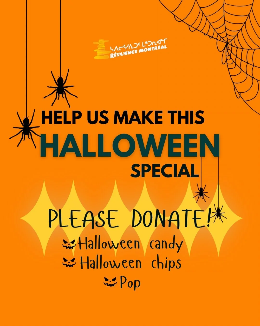 Spooky Season has begun!🎃🍂If you would like to contribute to this special day for our clients please donate some candy, halloween size chip bags and pop during our opening hours (780 Atwater Avenue). If you cannot make an in-person donation, please