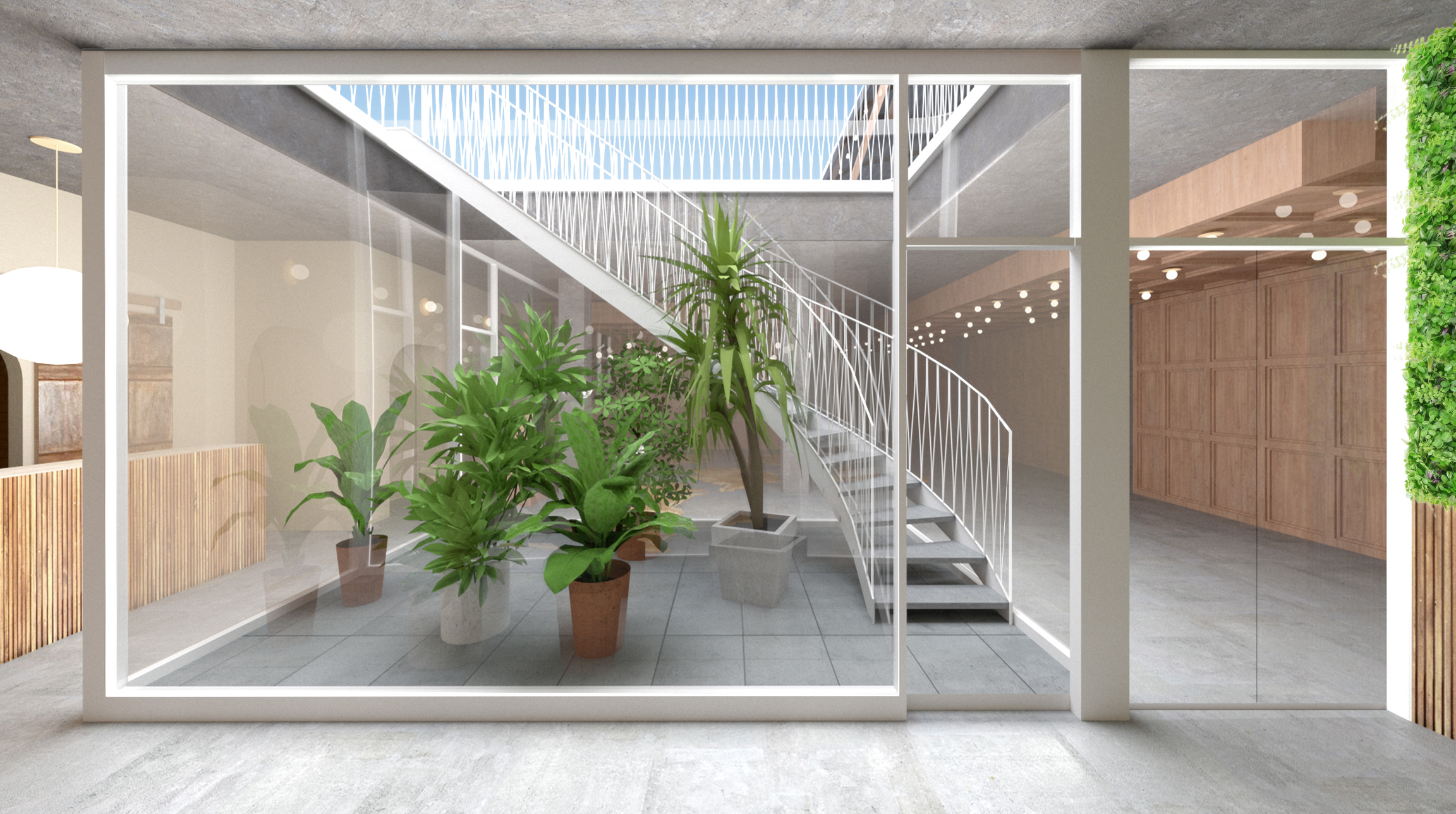 Stairs and courtyard