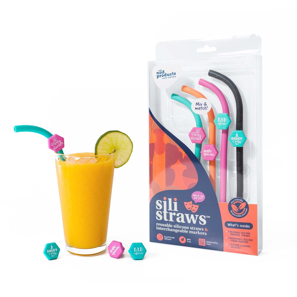 Reusable Silicone Straws, pack of 2 straws - In His Hands Birth Supply