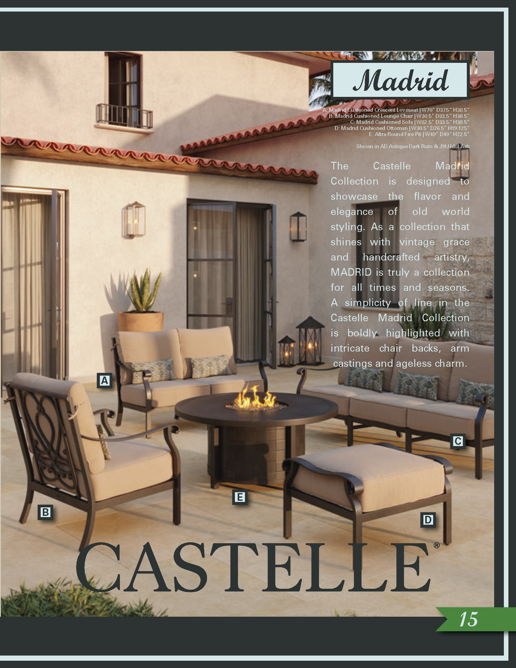 Single-page spread showcasing the Madrid Collection from Castelle.